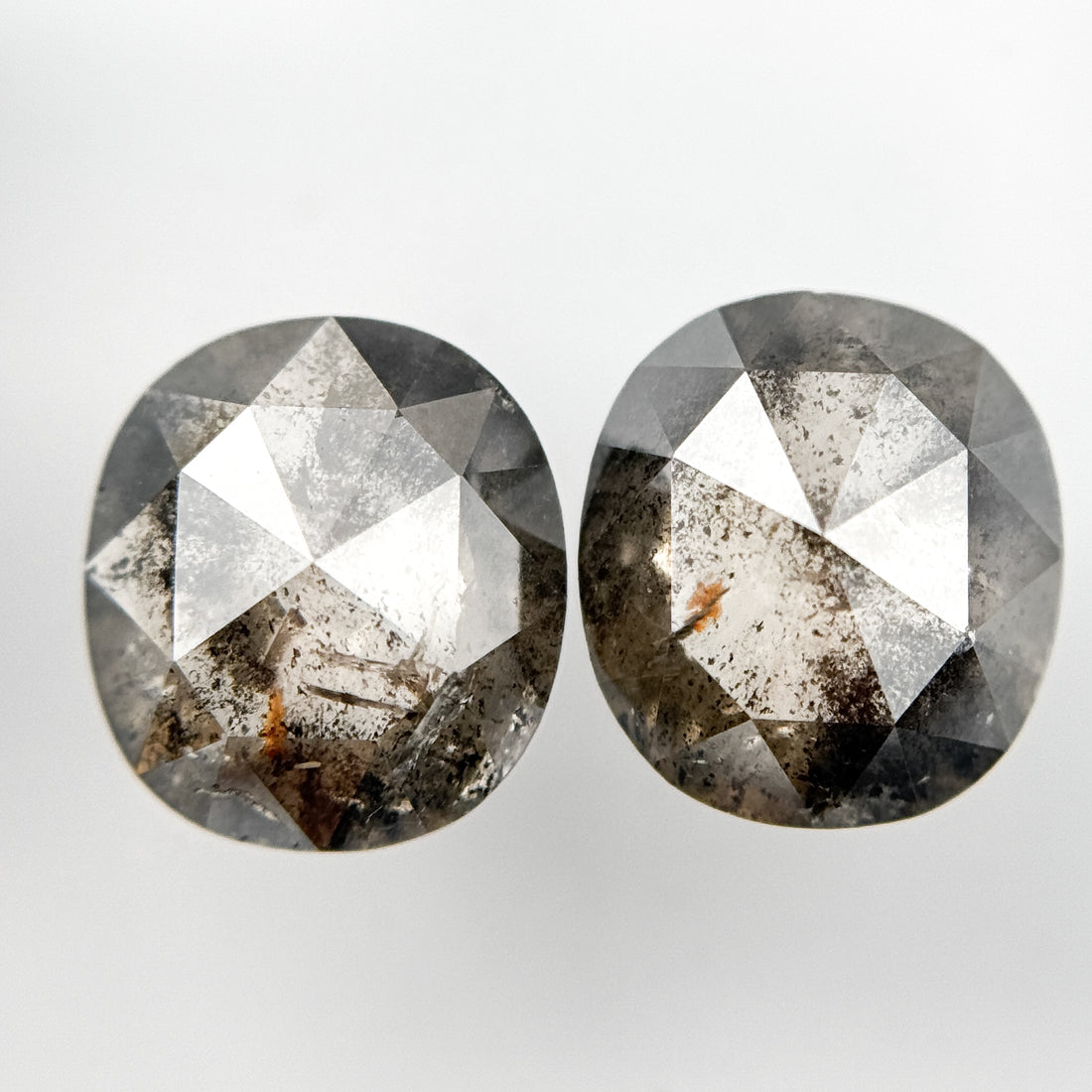 4.89 Ct Cushion Rose Cut Grey Natural Galaxy Diamond