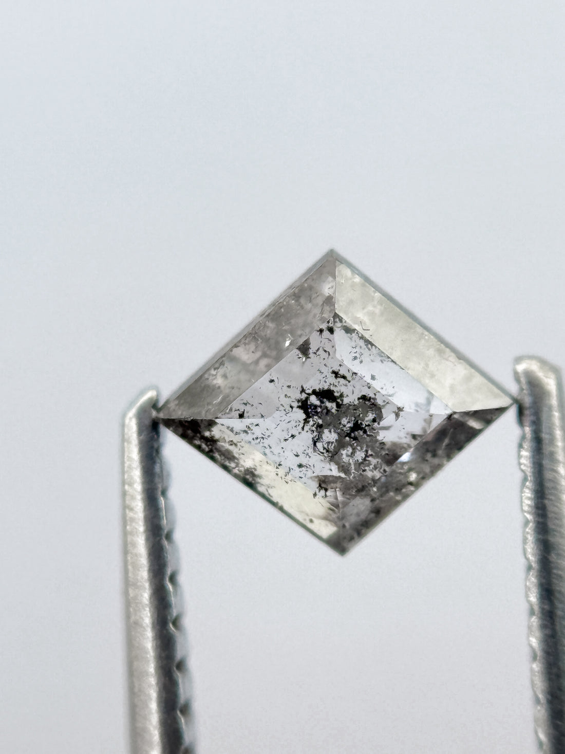 0.54 Ct Kite Rose Cut Grey Natural Salt and Pepper Diamond