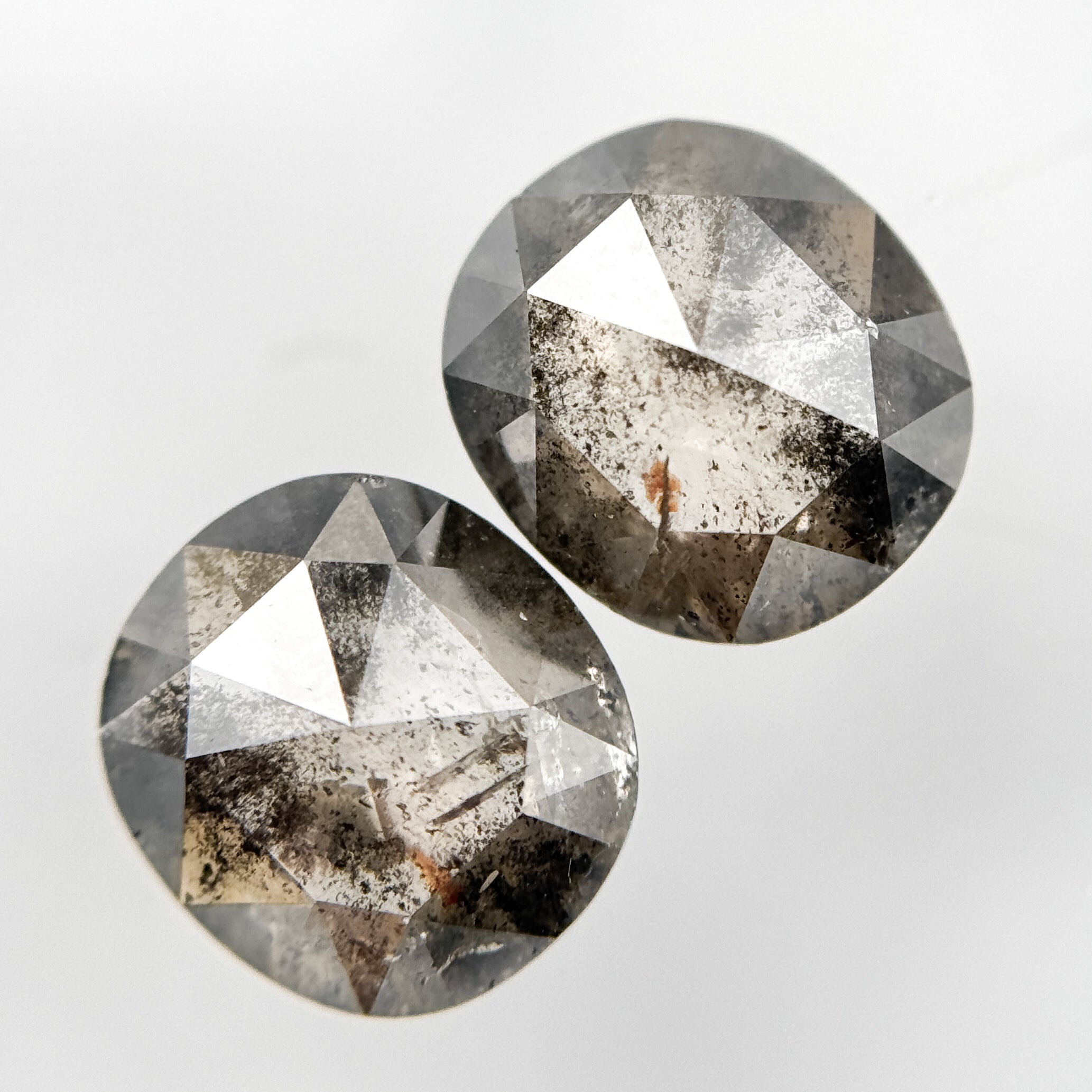 4.89 Ct Cushion Rose Cut Grey Natural Galaxy Diamond