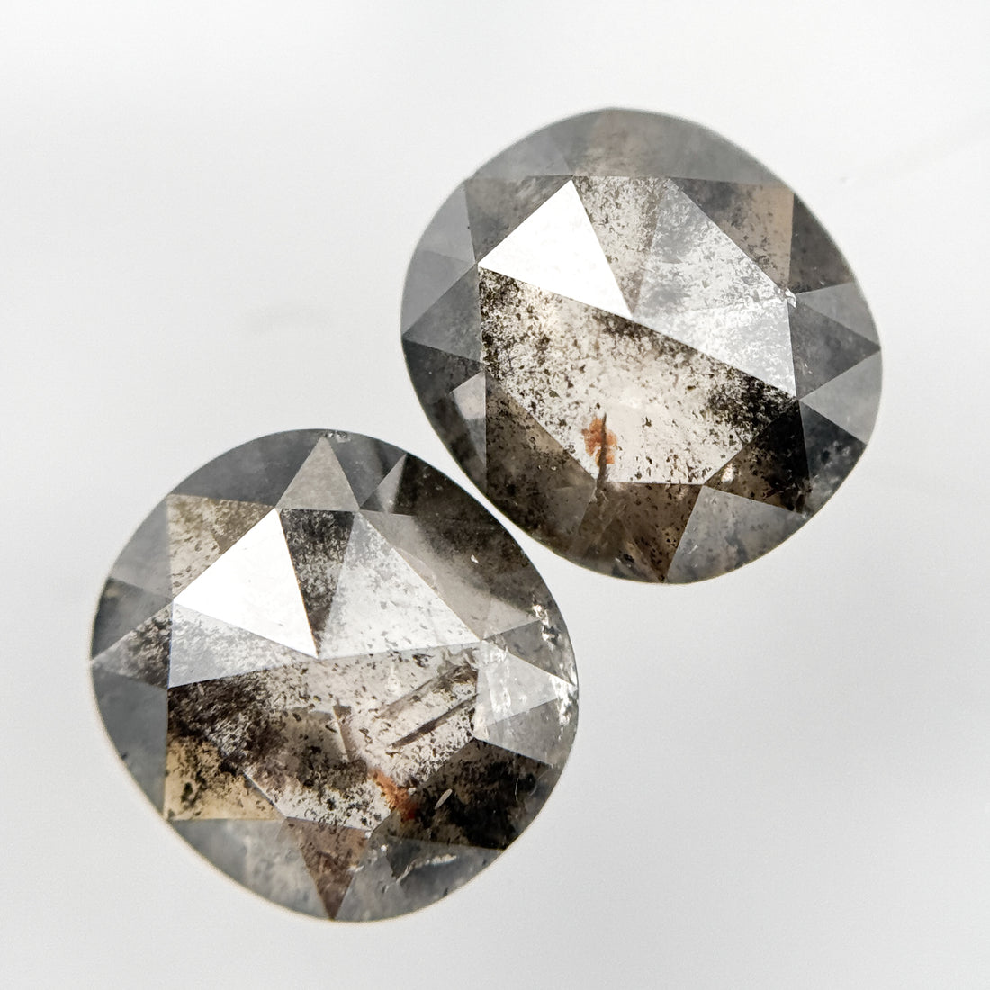 4.89 Ct Cushion Rose Cut Grey Natural Galaxy Diamond