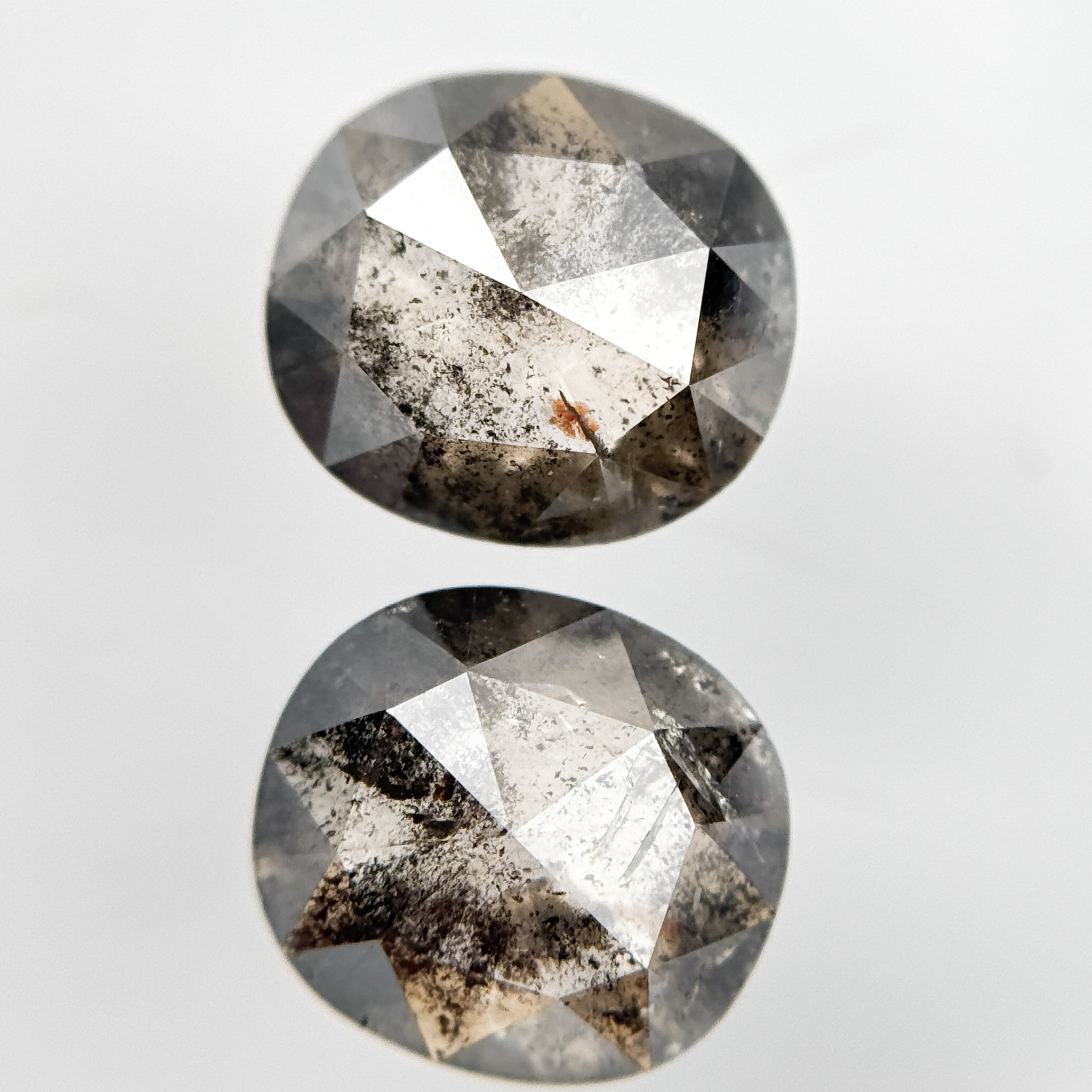 4.89 Ct Cushion Rose Cut Grey Natural Galaxy Diamond