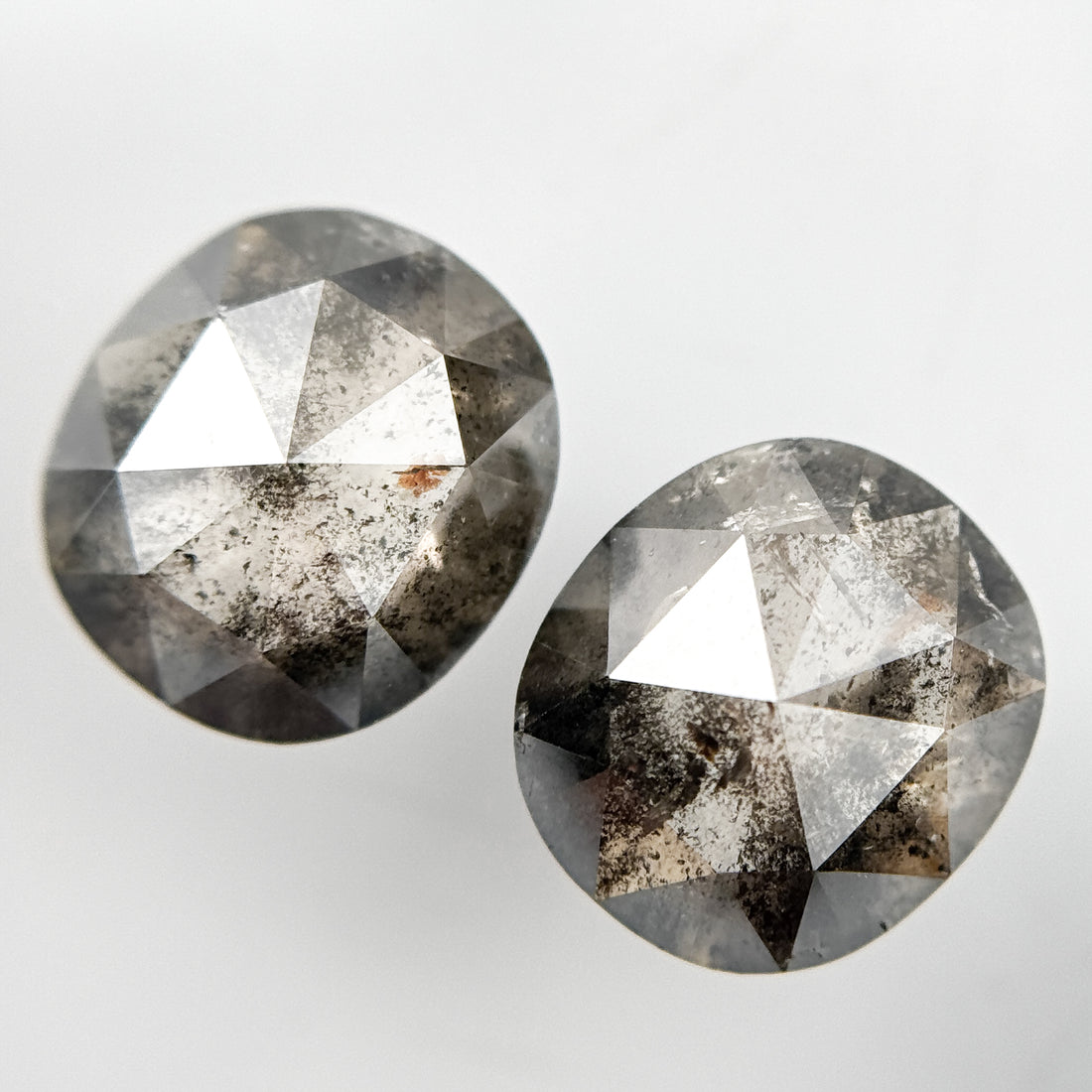 4.89 Ct Cushion Rose Cut Grey Natural Galaxy Diamond