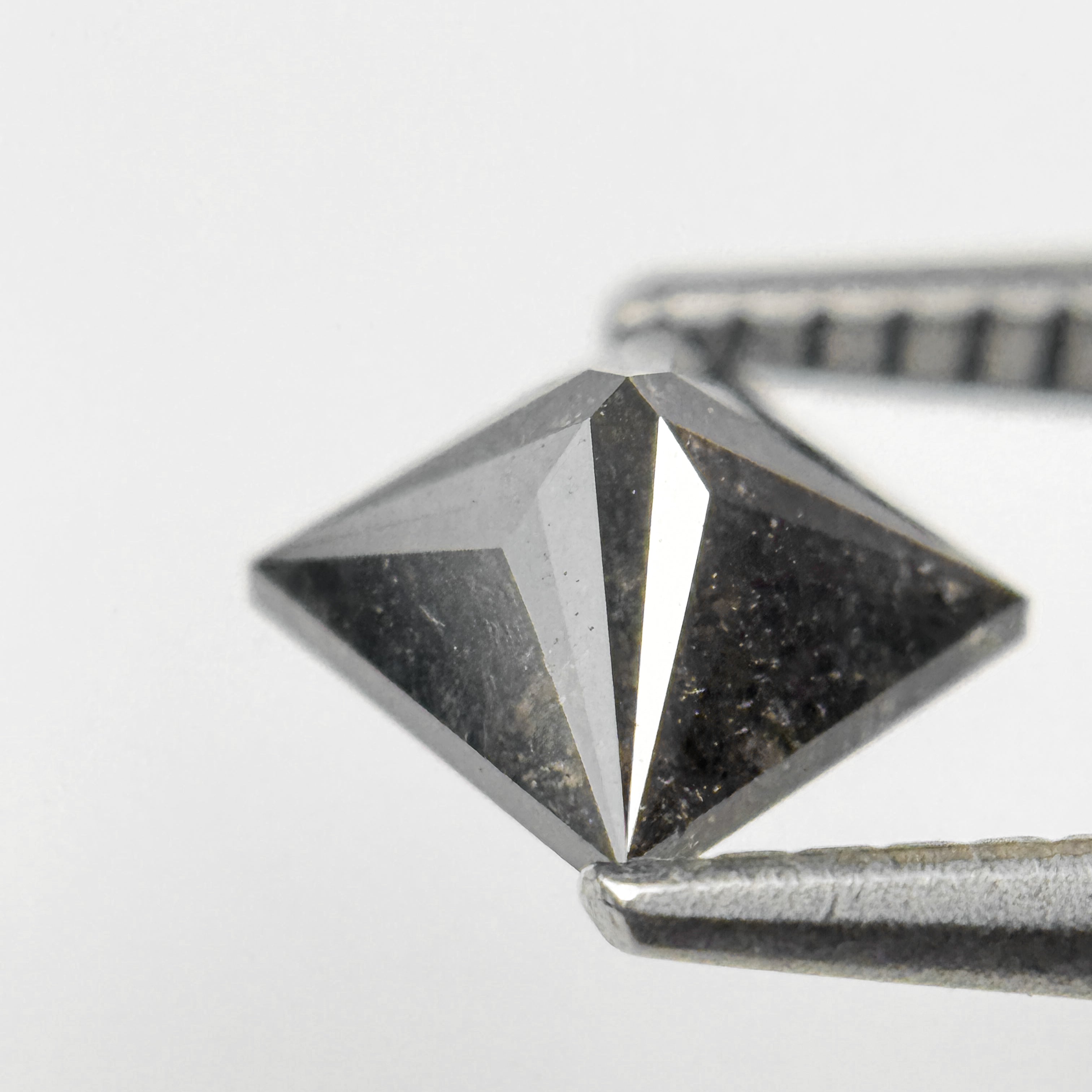 1.05 Ct Princess Rose Cut Grey Natural Salt and Pepper Diamond