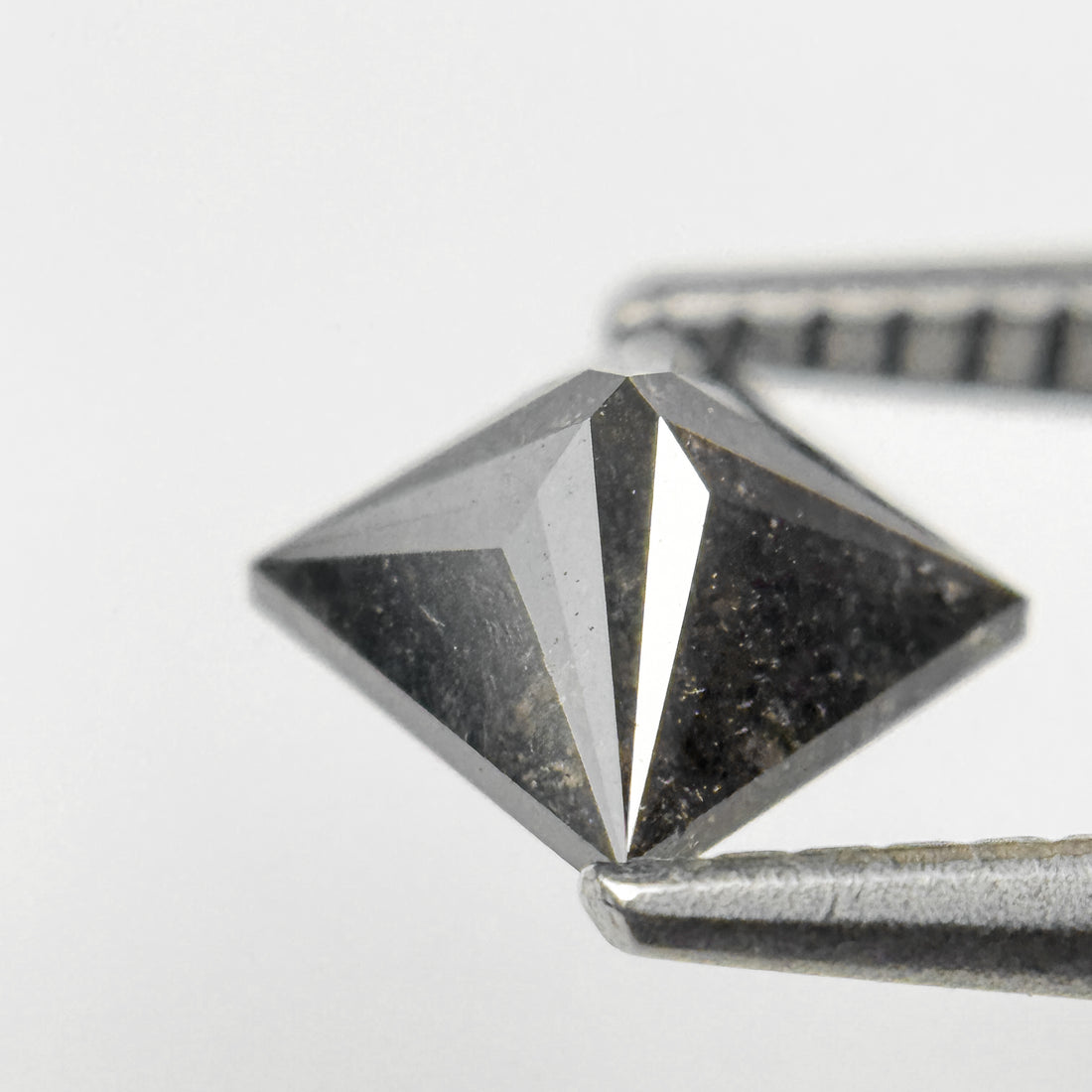 1.05 Ct Princess Rose Cut Grey Natural Salt and Pepper Diamond