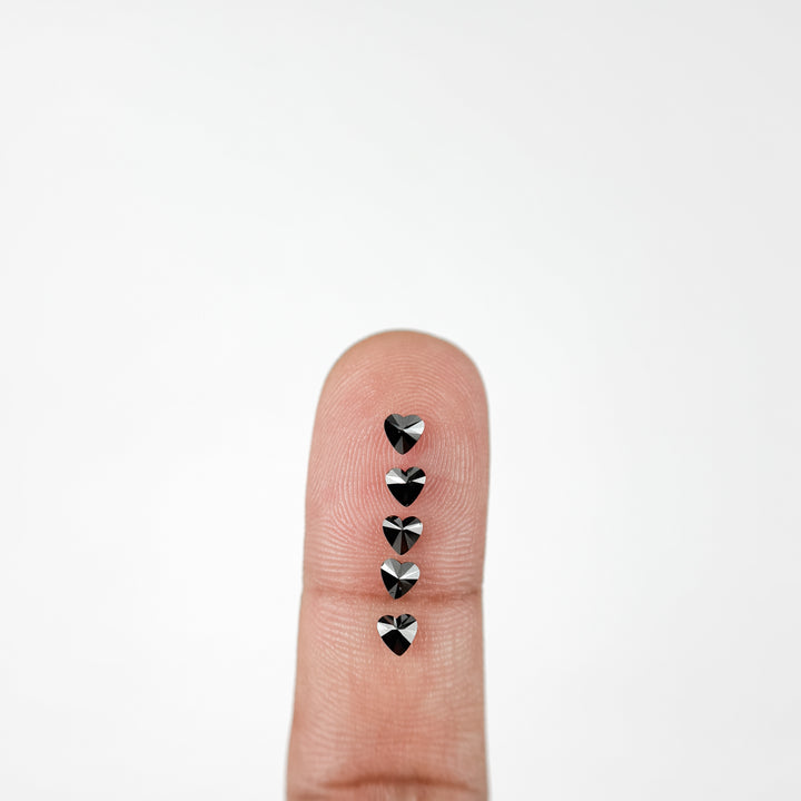 3.5 MM Heart Brilliant Cut Black Natural Fancy Diamond