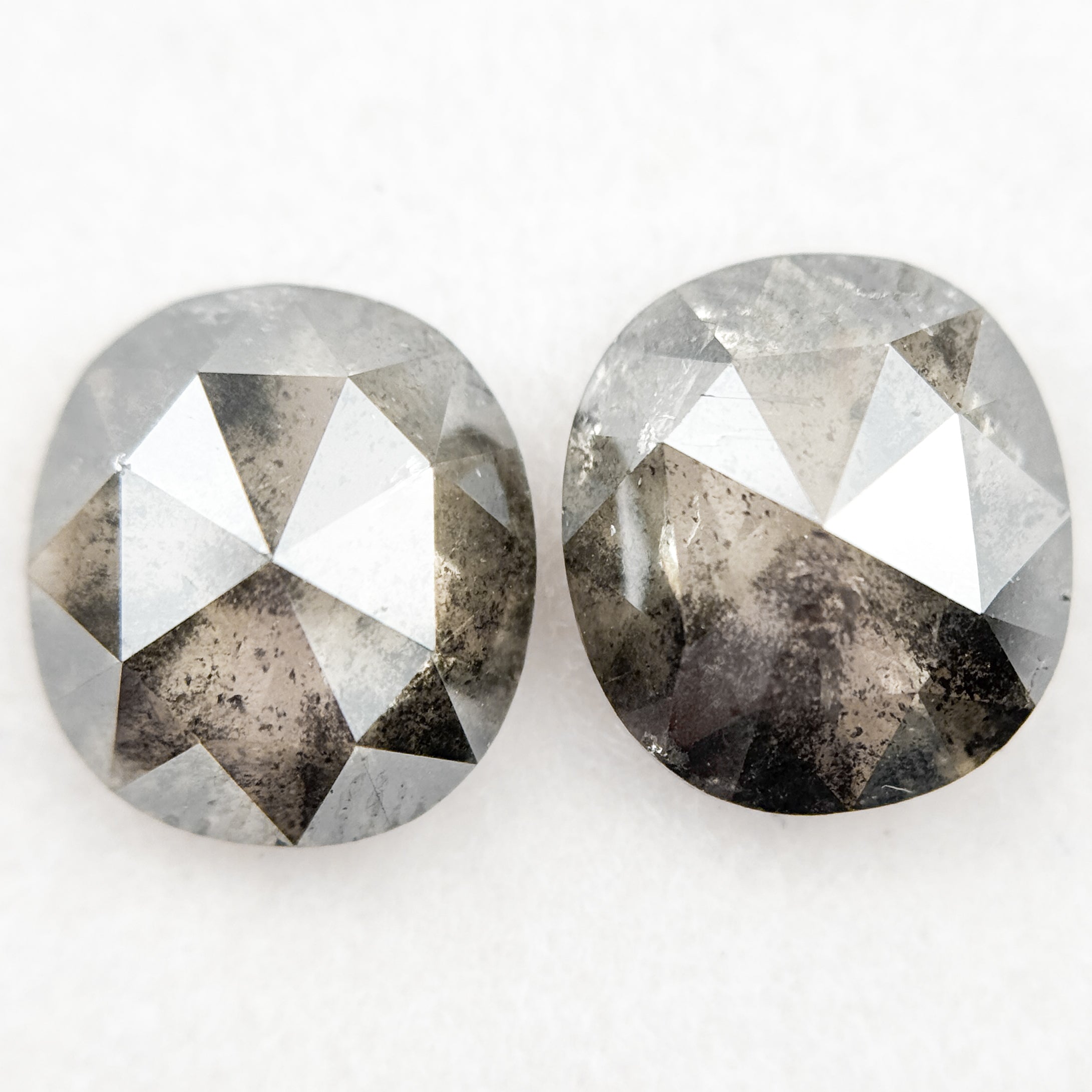 4.89 Ct Cushion Rose Cut Grey Natural Galaxy Diamond