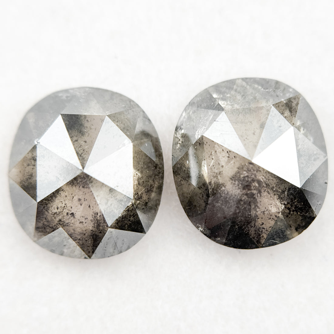 4.89 Ct Cushion Rose Cut Grey Natural Galaxy Diamond