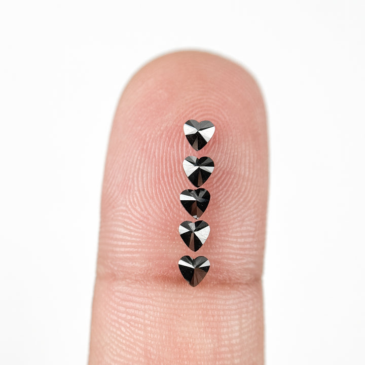 3 MM Heart Brilliant Cut Black Natural Fancy Diamond