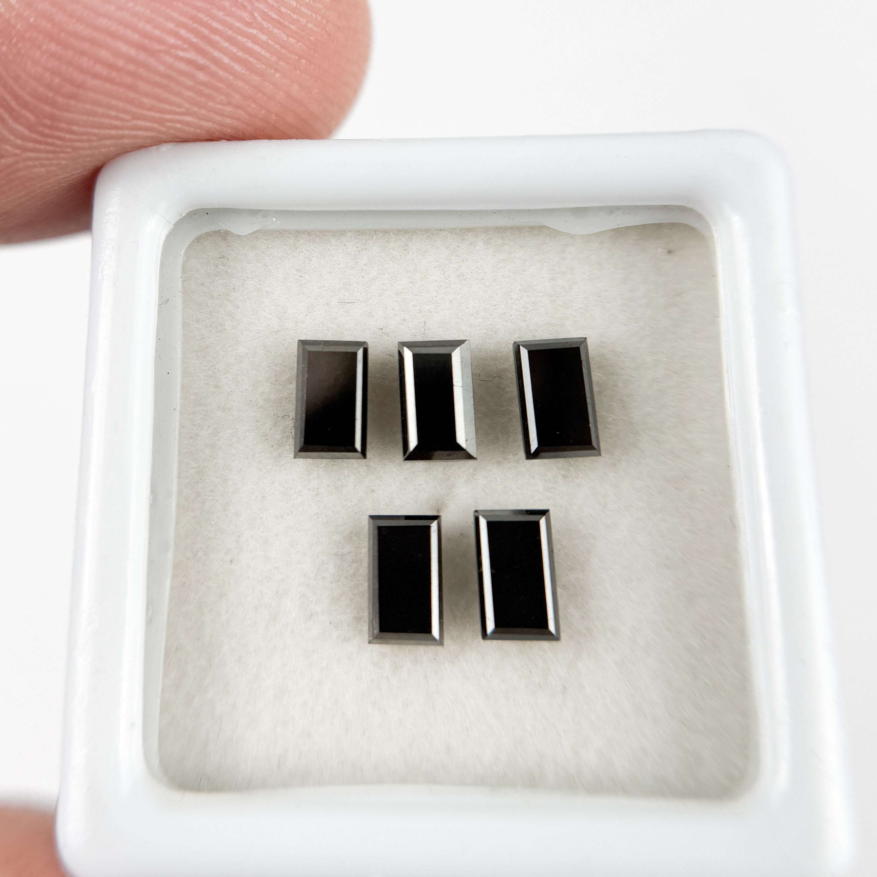 6 MM Baguette Rose Cut Black Natural Fancy Diamond