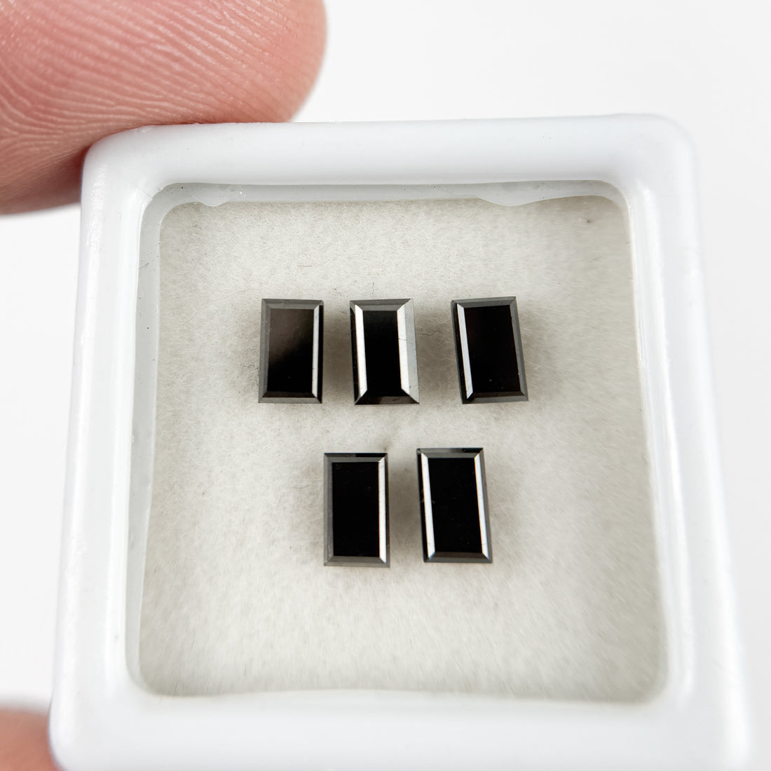 6 MM Baguette Rose Cut Black Natural Fancy Diamond