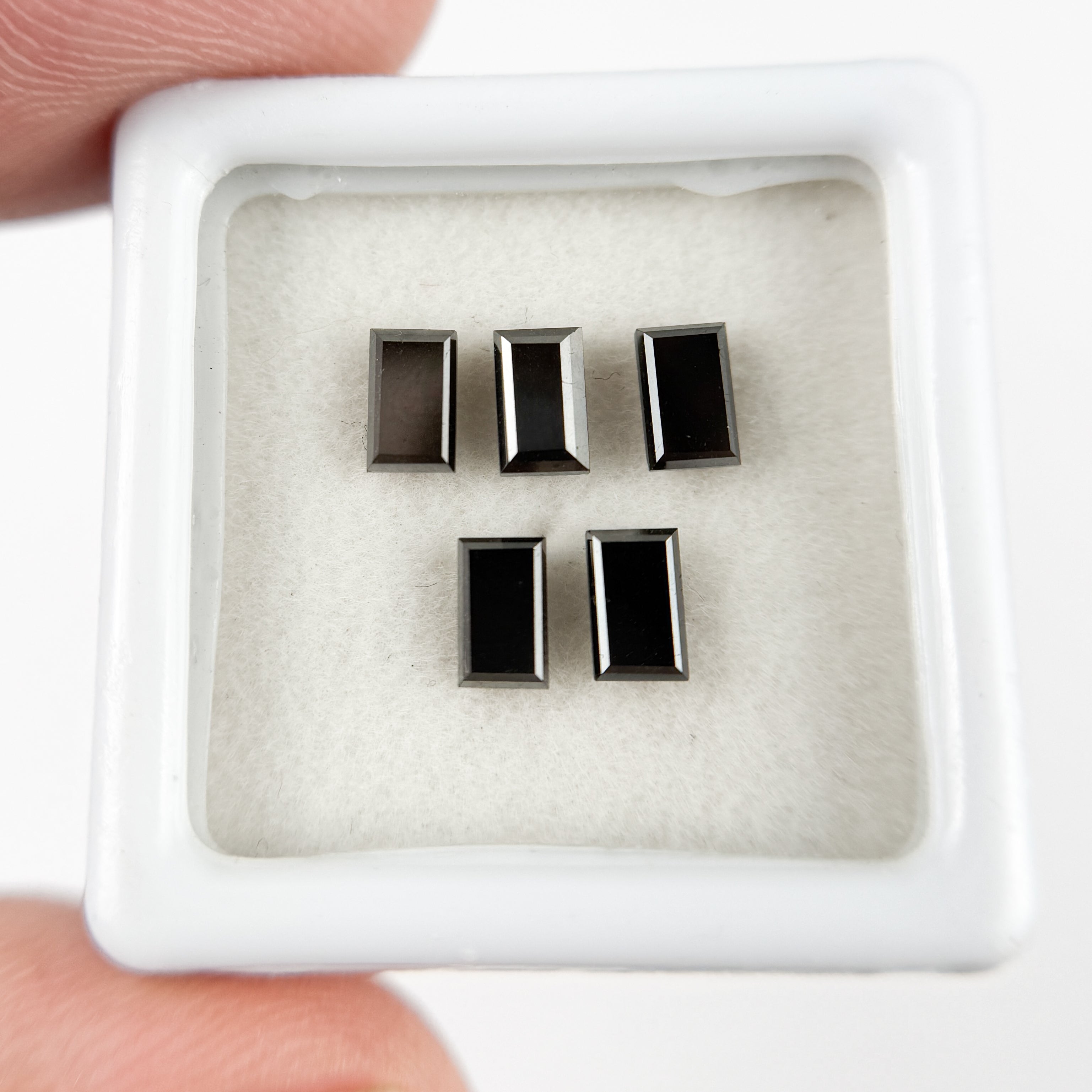 6 MM Baguette Rose Cut Black Natural Fancy Diamond