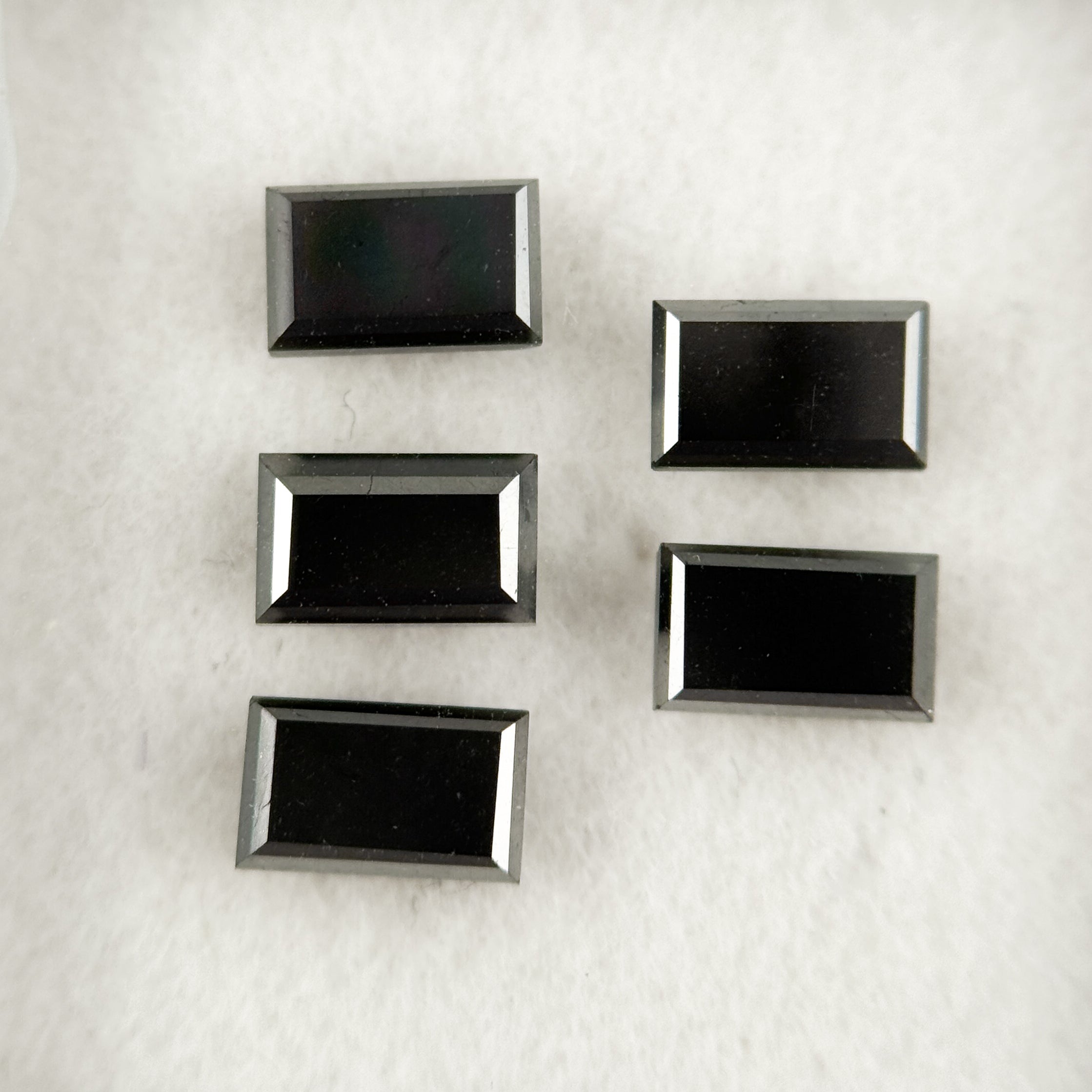 5 X 3 MM Baguette Rose Cut Black Natural Fancy Diamond