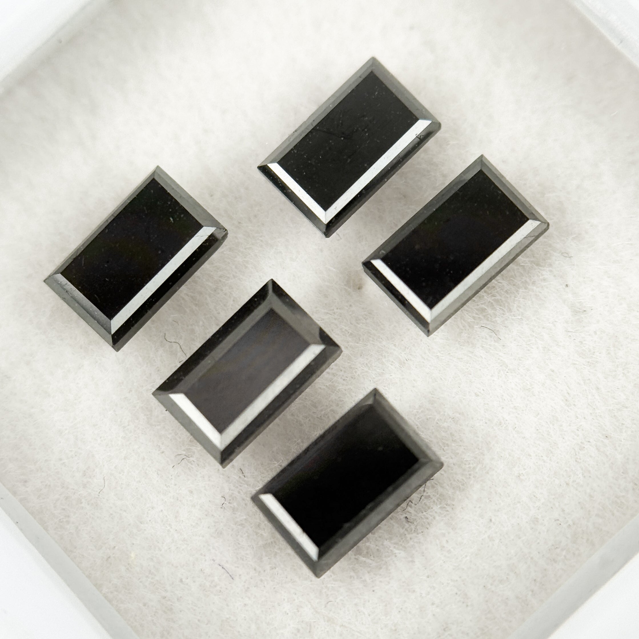 5 X 3 MM Baguette Rose Cut Black Natural Fancy Diamond