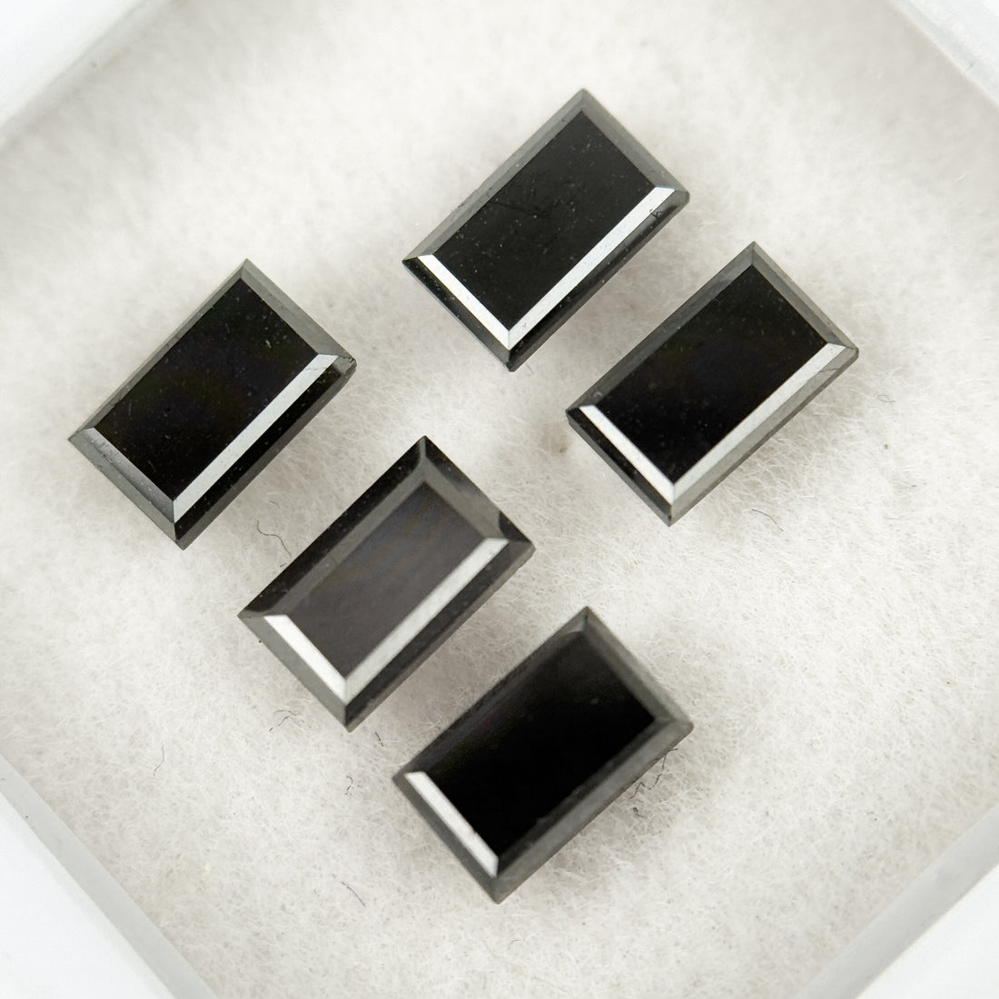 5 X 3 MM Baguette Rose Cut Black Natural Fancy Diamond