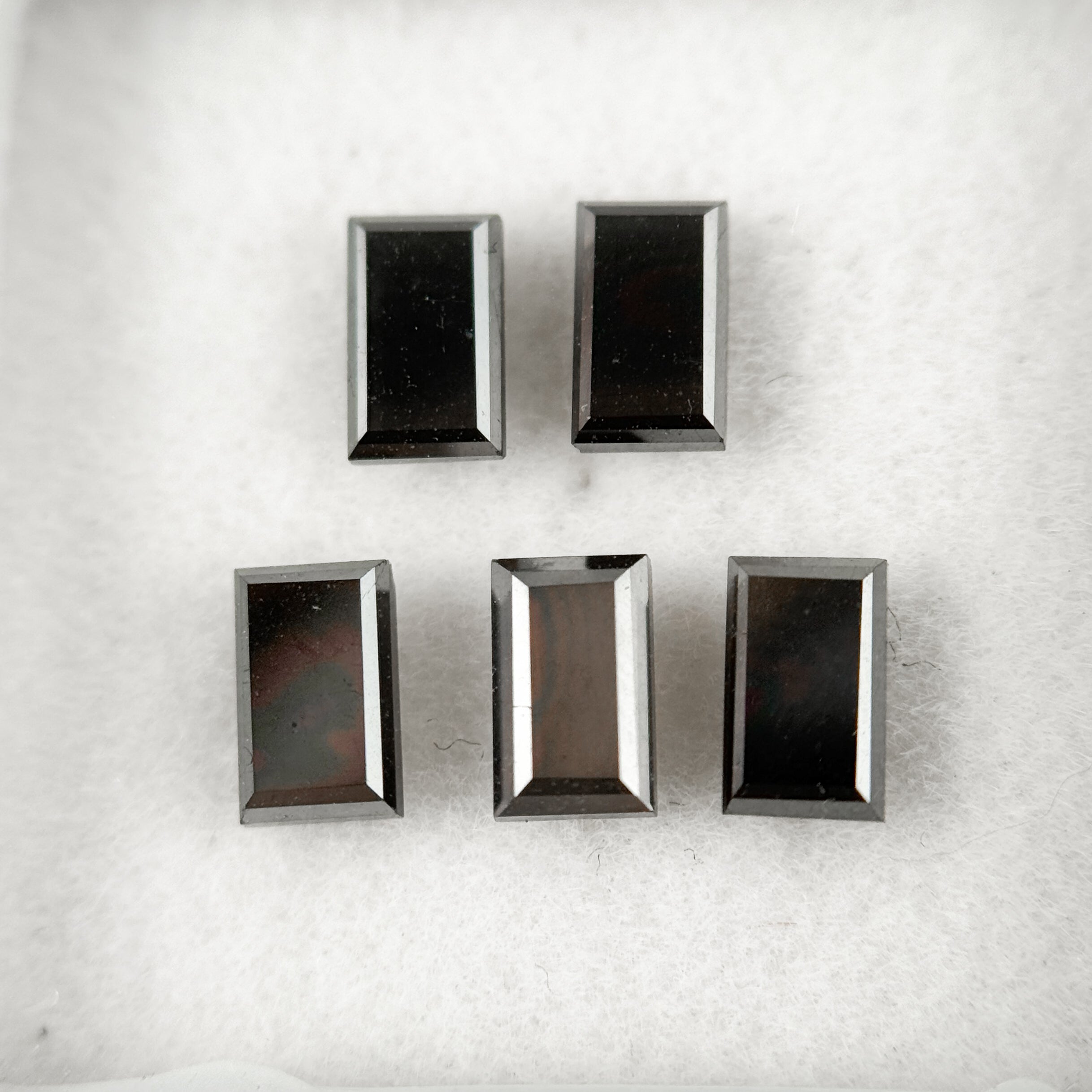 5 X 3 MM Baguette Rose Cut Black Natural Fancy Diamond