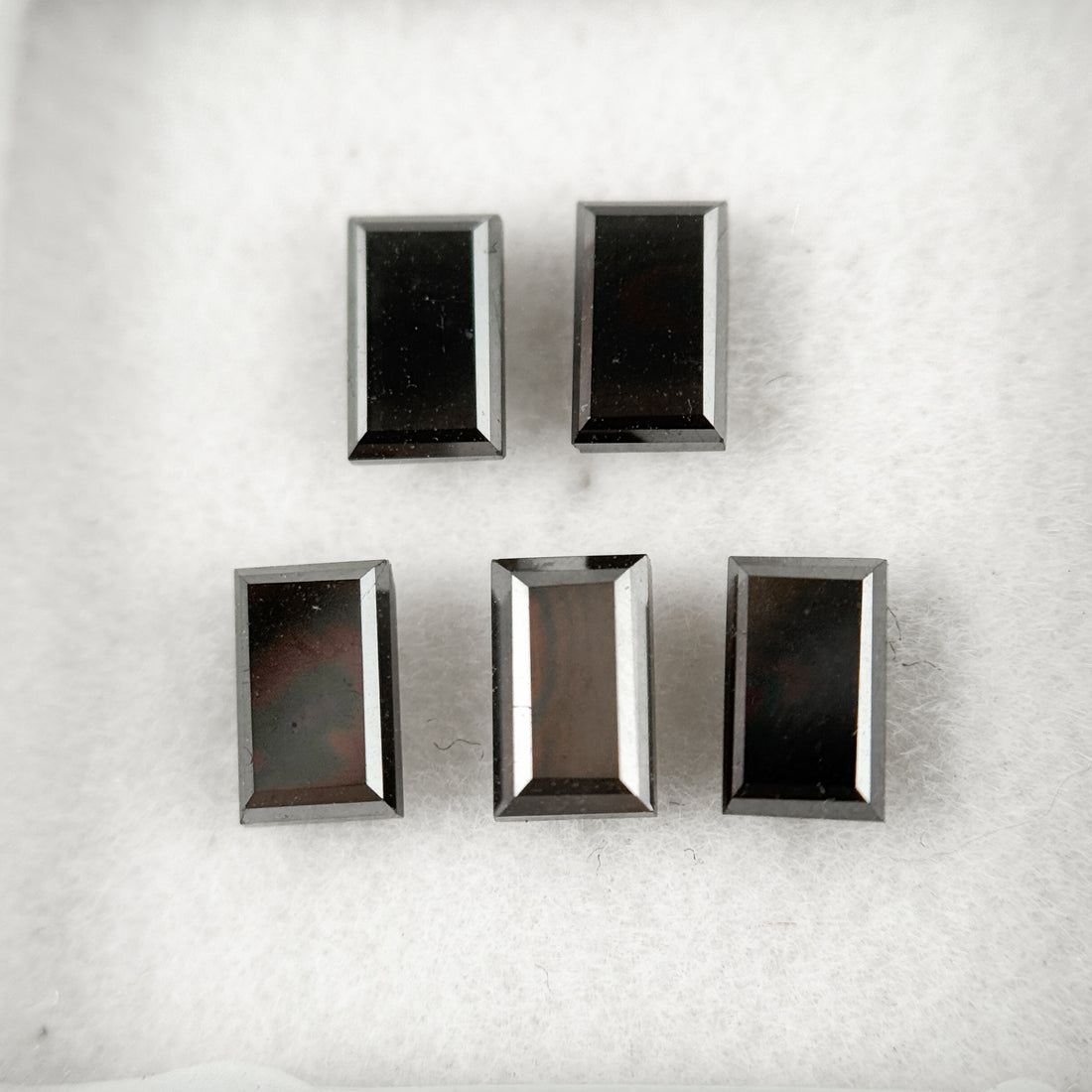 5 X 3 MM Baguette Rose Cut Black Natural Fancy Diamond