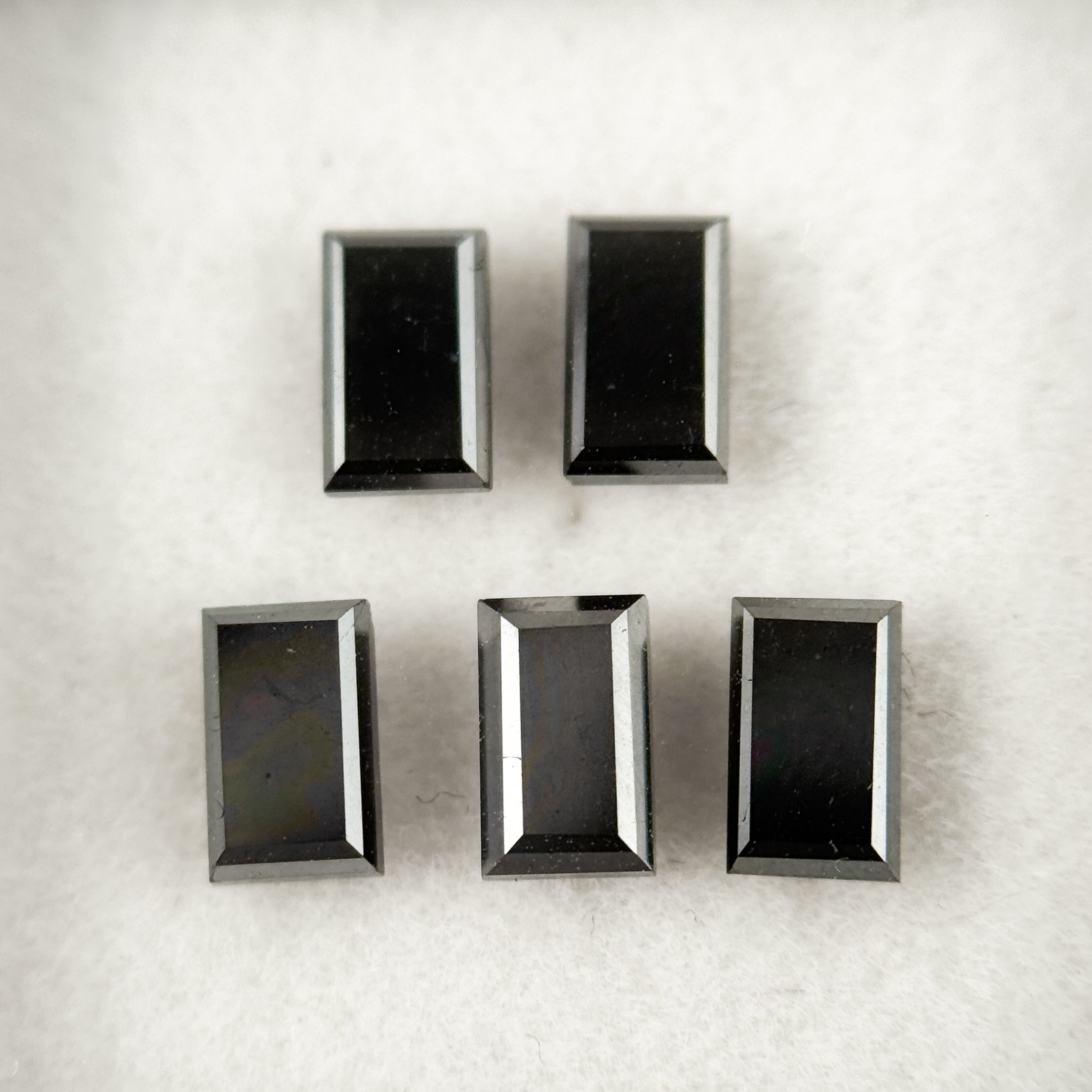 5 X 3 MM Baguette Rose Cut Black Natural Fancy Diamond