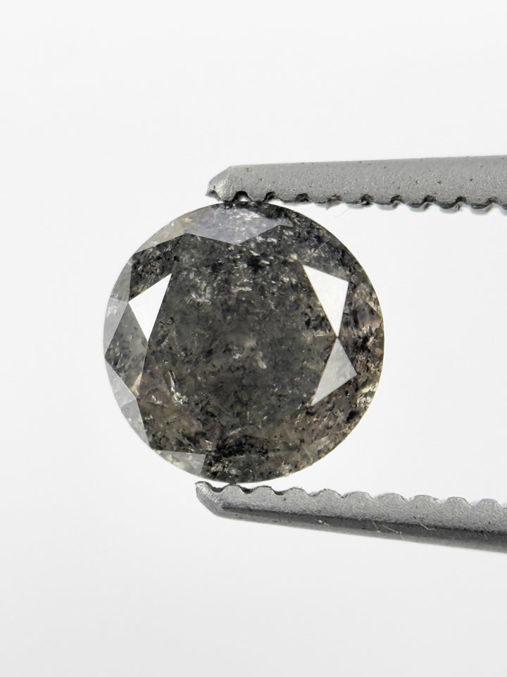 0.78 Ct Round Brilliant Cut Grey Natural Minimalist Diamond