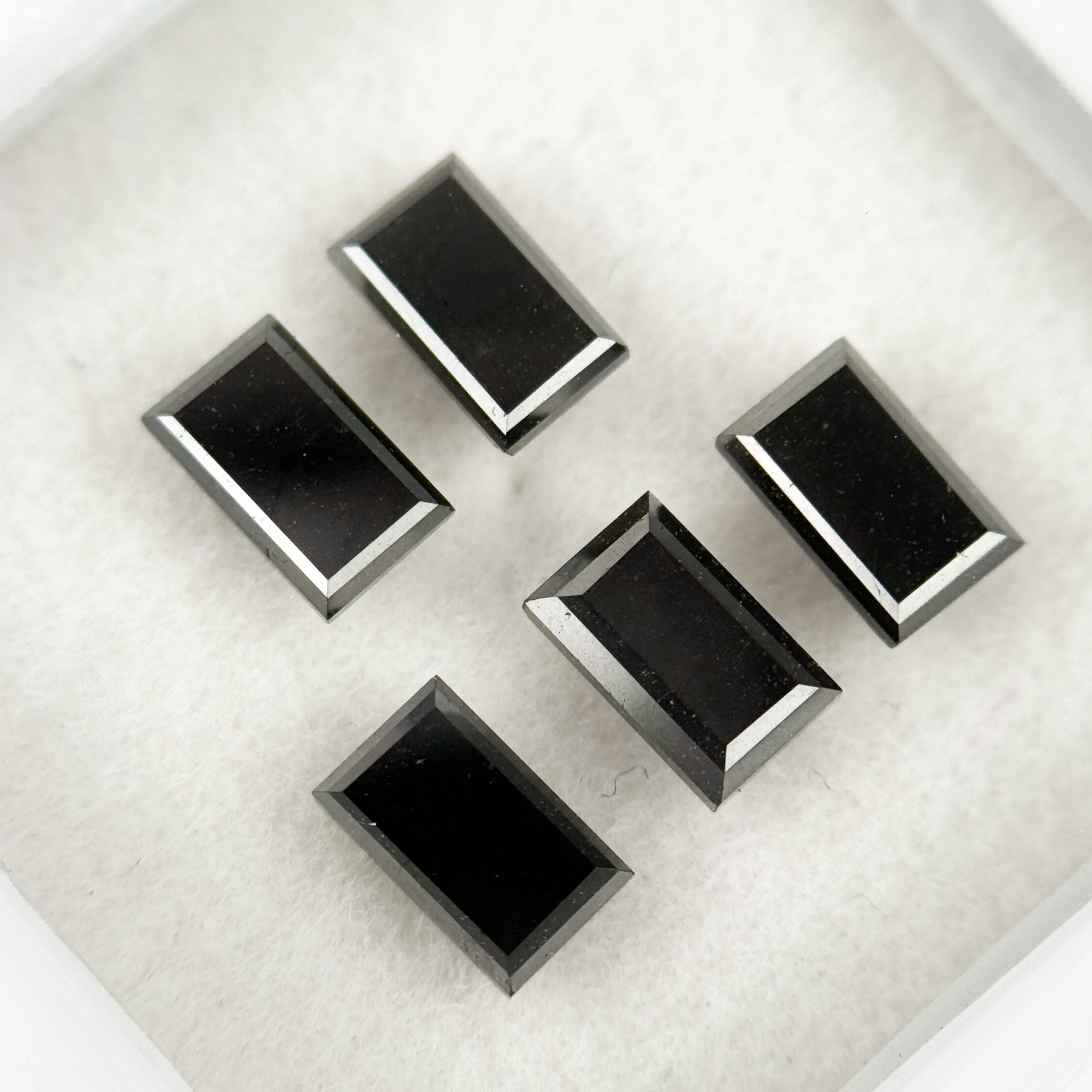 5 X 3 MM Baguette Rose Cut Black Natural Fancy Diamond