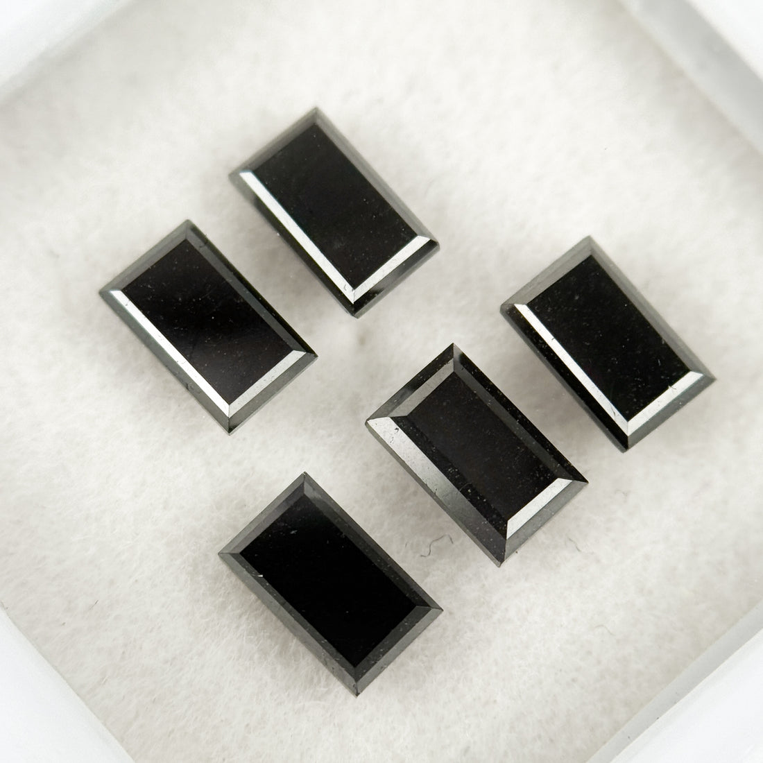5 X 3 MM Baguette Rose Cut Black Natural Fancy Diamond