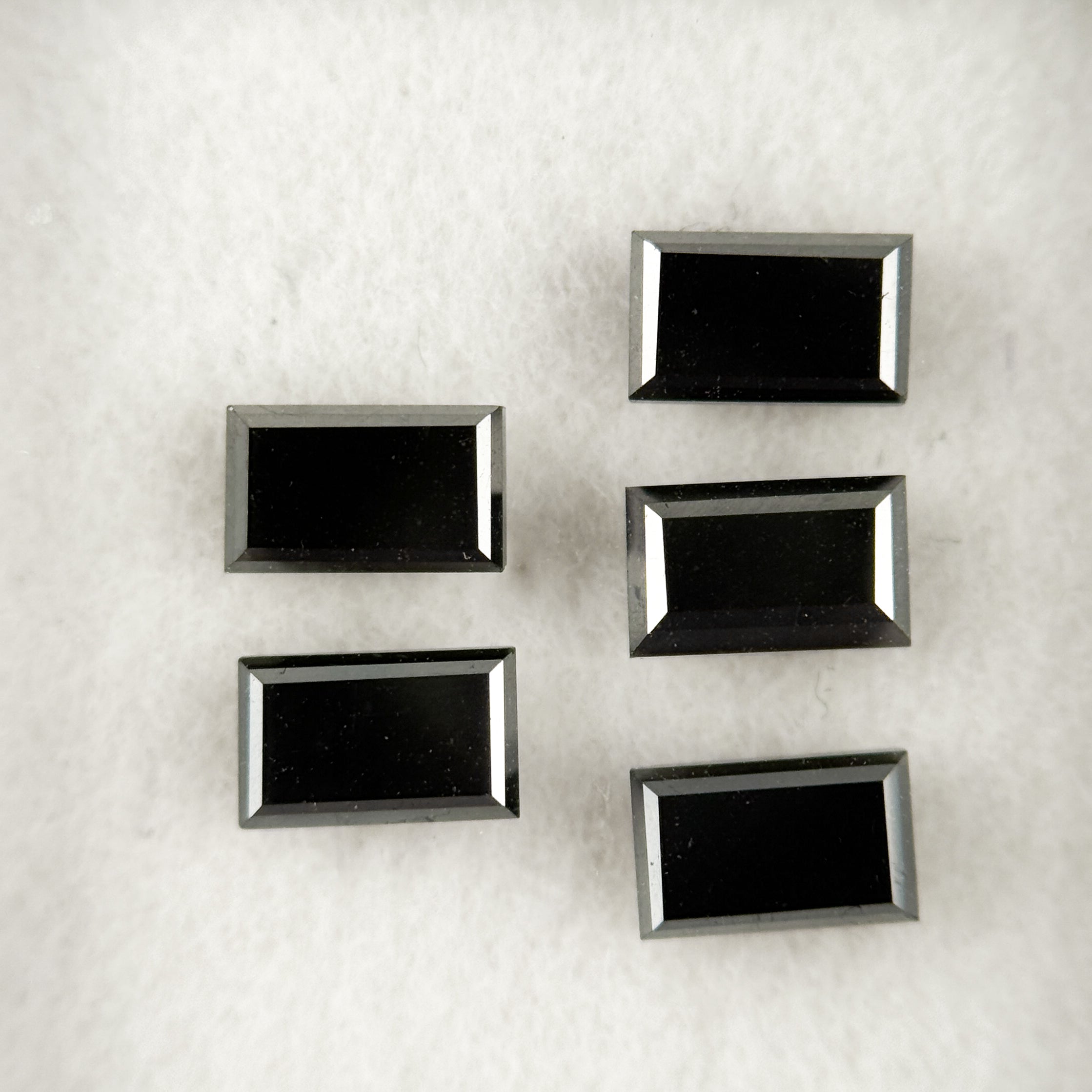 5 X 3 MM Baguette Rose Cut Black Natural Fancy Diamond