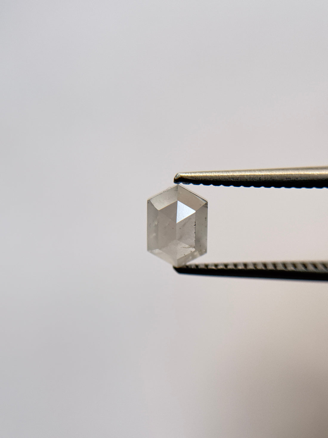1.19 Ct Hexagon Rose Cut ICY Natural Salt and Pepper Diamond