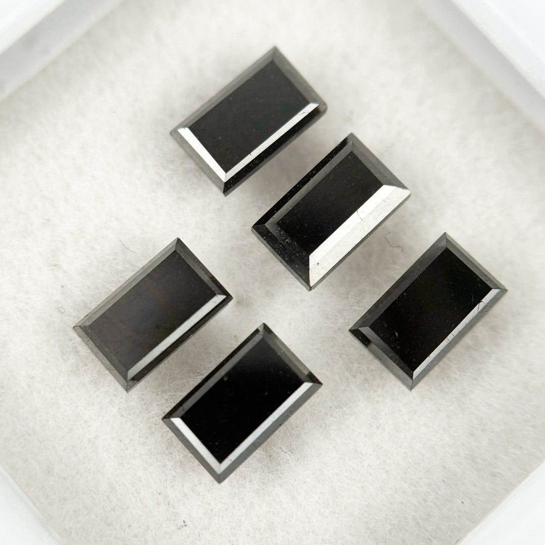 5 X 3 MM Baguette Rose Cut Black Natural Fancy Diamond