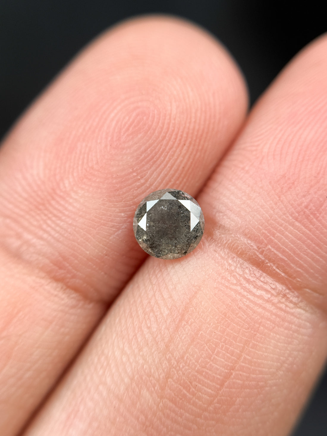 0.78 Ct Round Brilliant Cut Grey Natural Minimalist Diamond