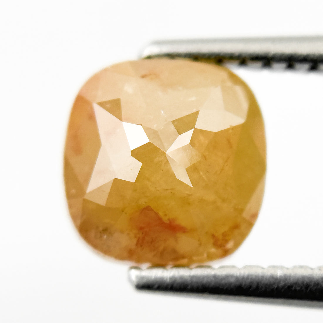 2.10 Ct Cushion Rose Cut Yellow Natural Salt and Pepper Diamond