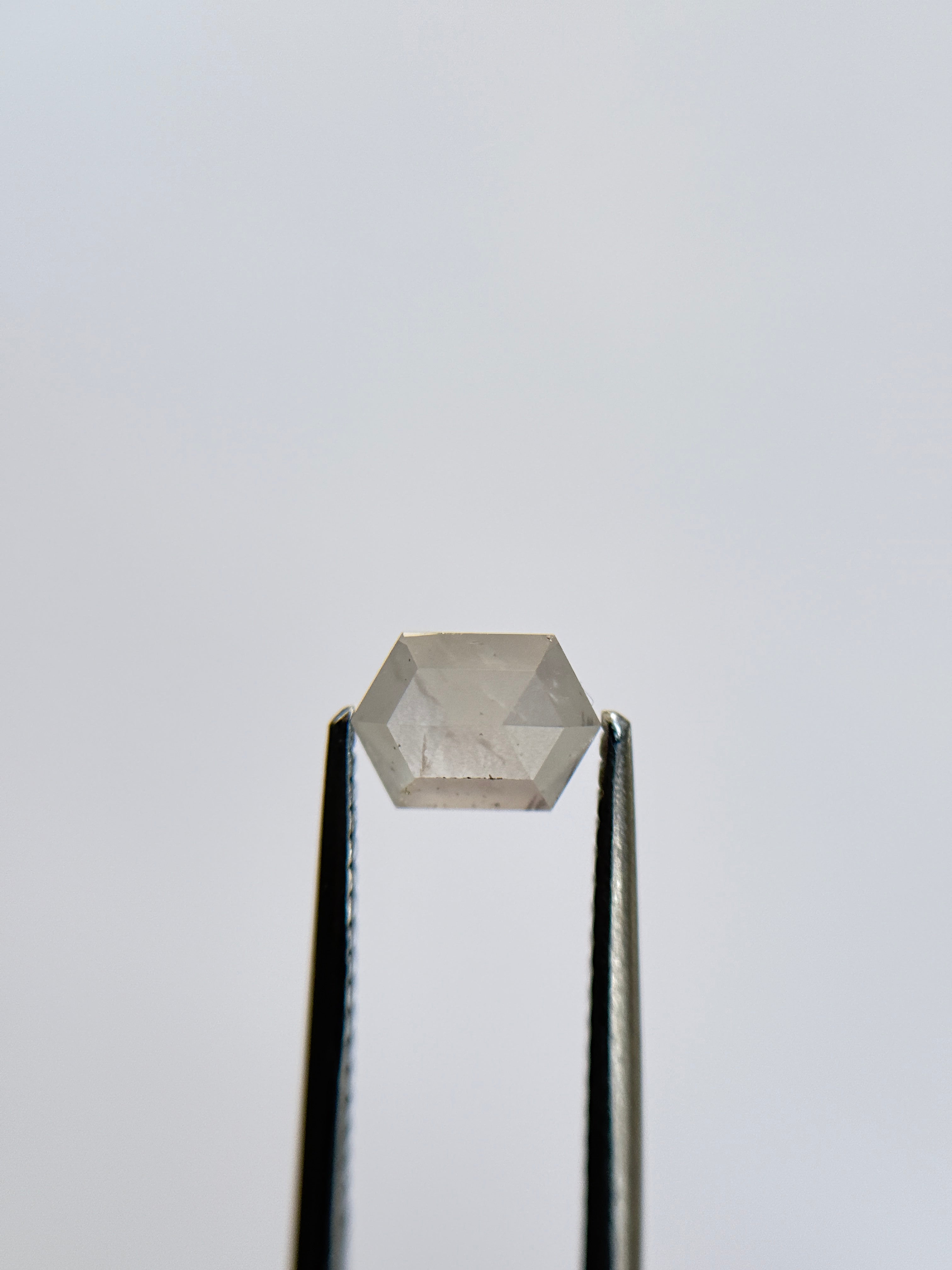 1.19 Ct Hexagon Rose Cut ICY Natural Salt and Pepper Diamond