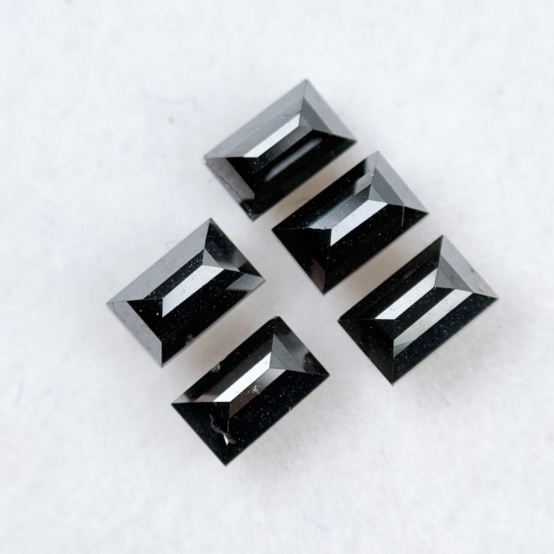 6 MM Baguette Rose Cut Black Natural Fancy Diamond