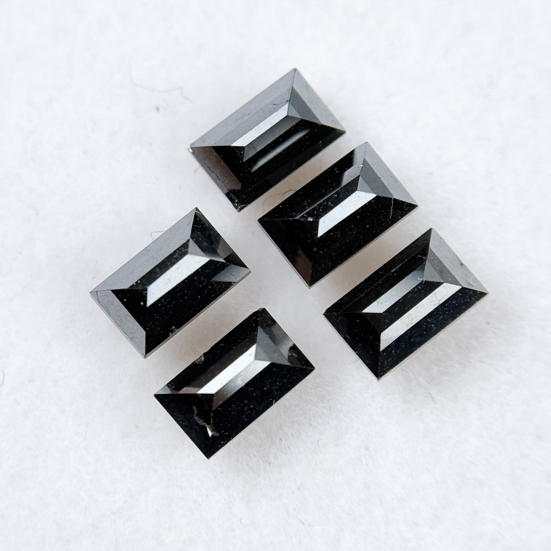 6 MM Baguette Rose Cut Black Natural Fancy Diamond