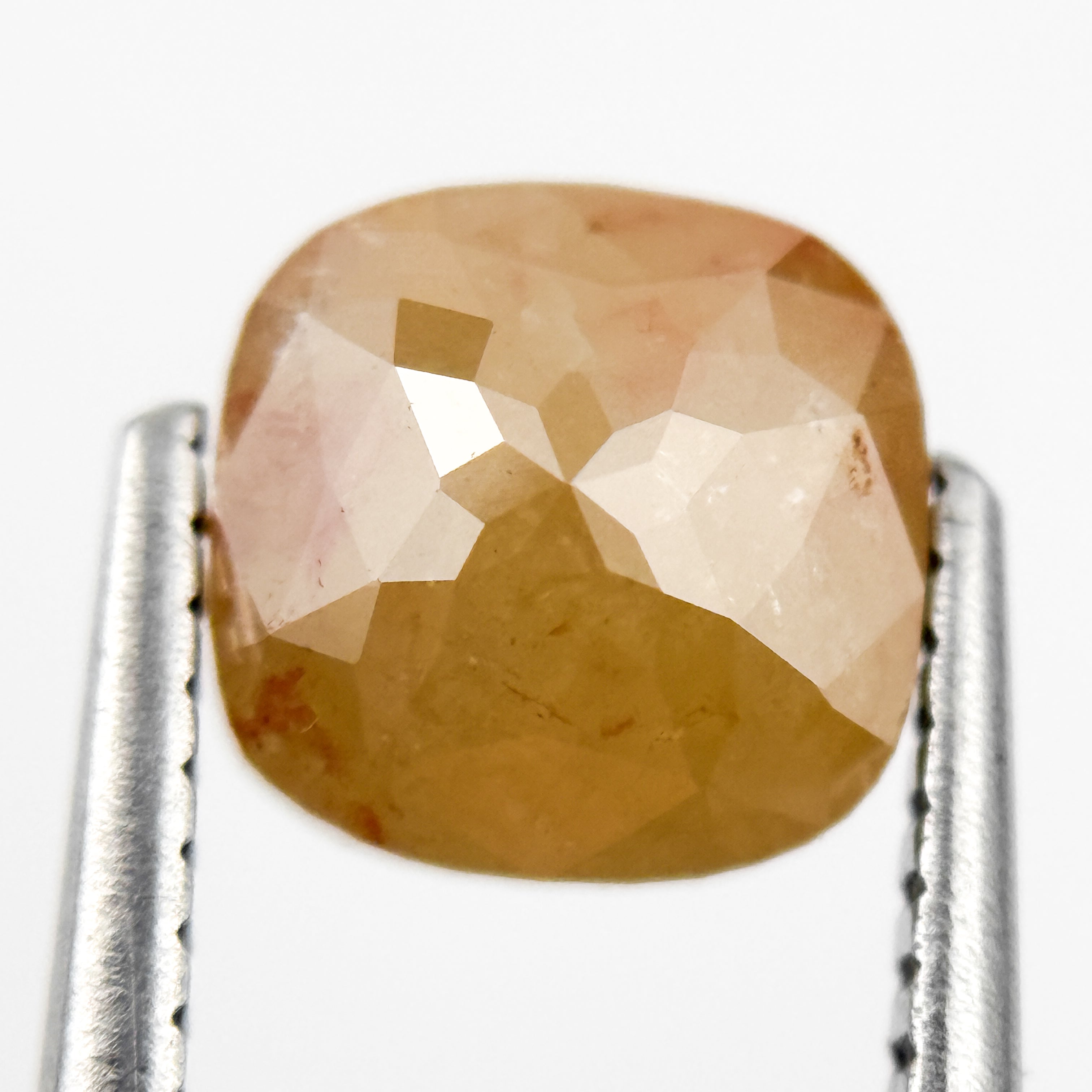 2.10 Ct Cushion Rose Cut Yellow Natural Salt and Pepper Diamond