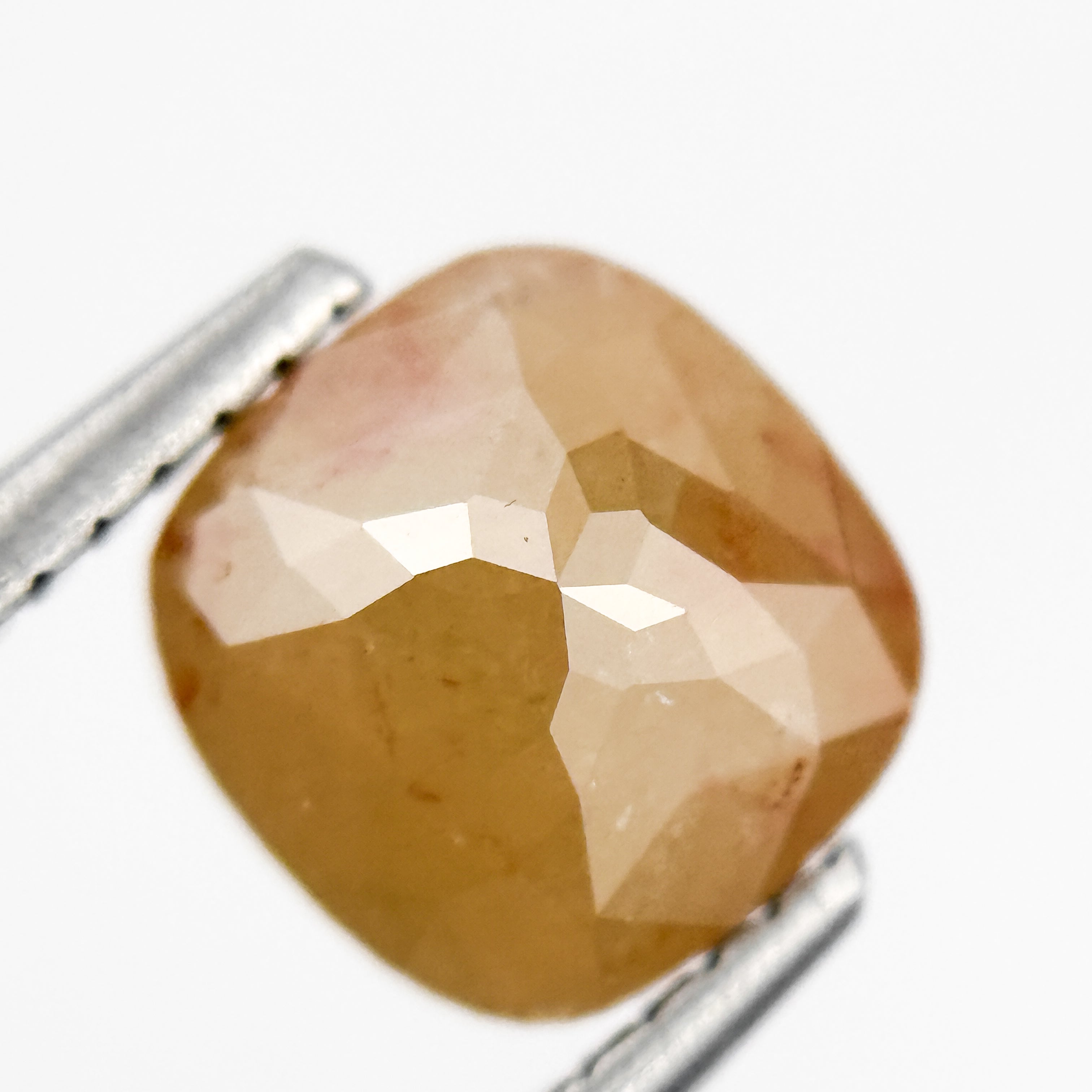 2.10 Ct Cushion Rose Cut Yellow Natural Salt and Pepper Diamond