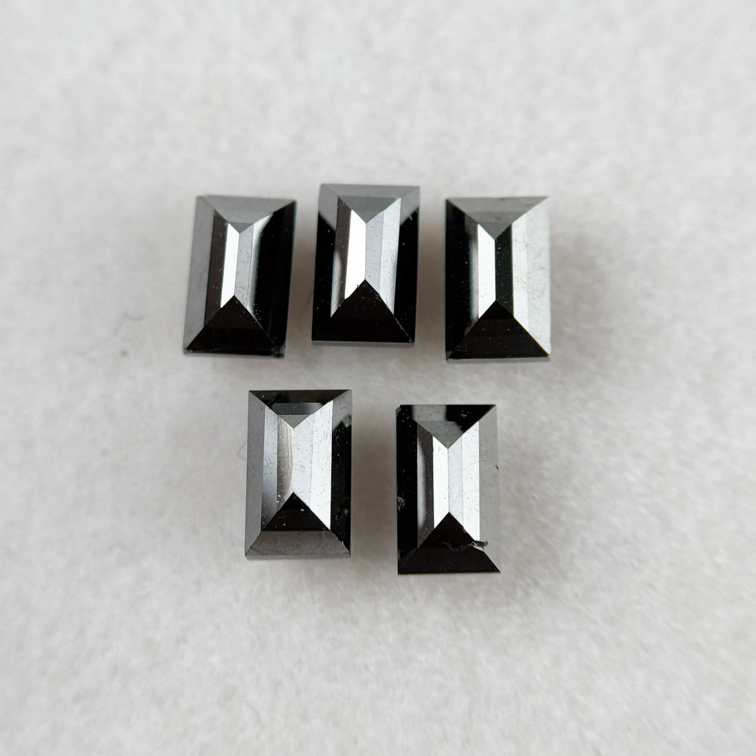 5 X 3 MM Baguette Rose Cut Black Natural Fancy Diamond