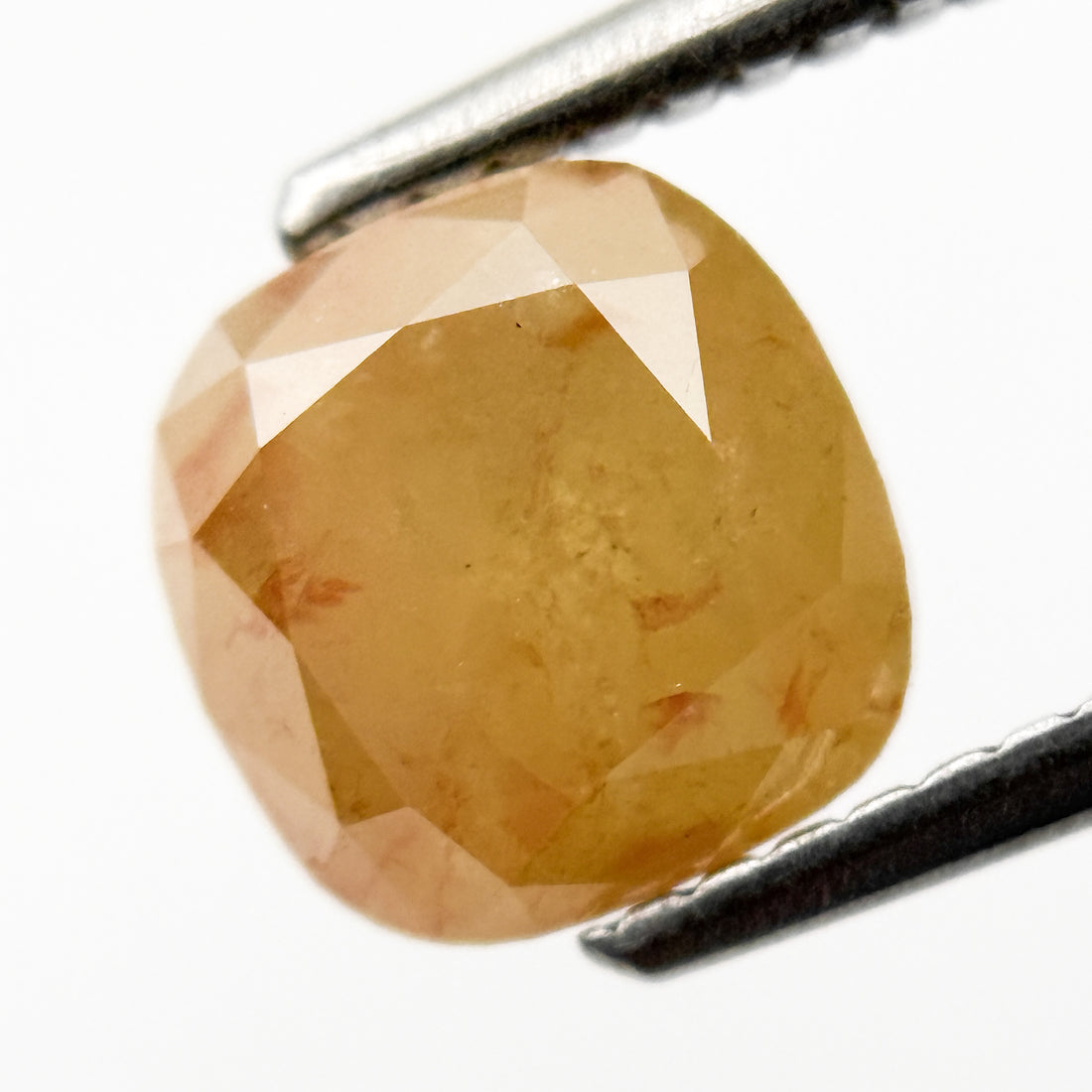 2.10 Ct Cushion Rose Cut Yellow Natural Salt and Pepper Diamond