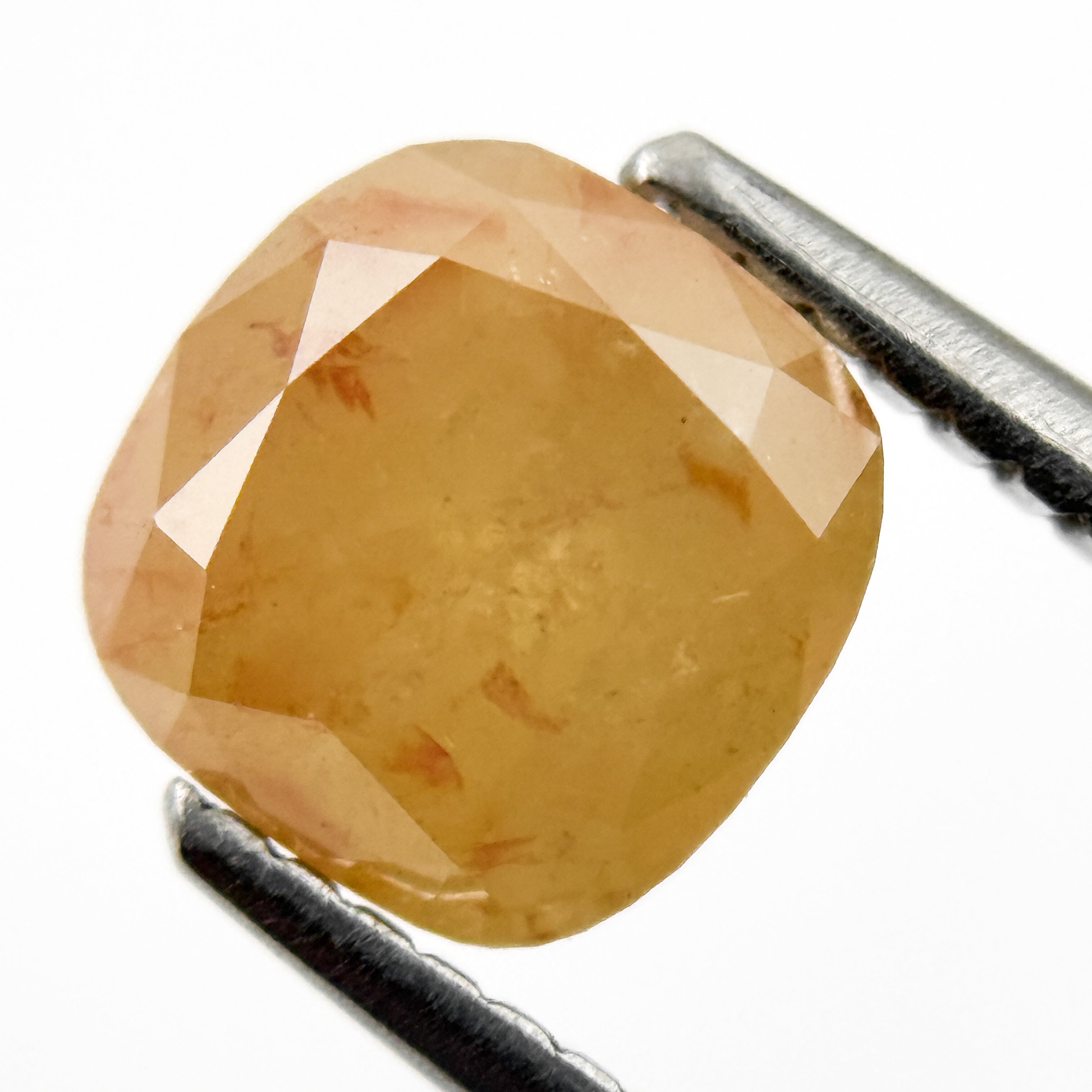2.10 Ct Cushion Rose Cut Yellow Natural Salt and Pepper Diamond