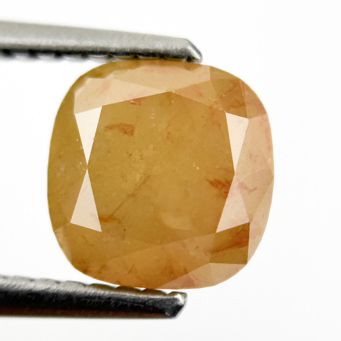 2.10 Ct Cushion Rose Cut Yellow Natural Salt and Pepper Diamond