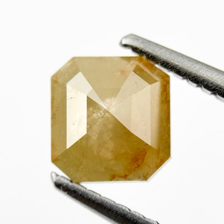 1.33 Ct Emerald Rose Cut Yellow Natural Salt and Pepper Diamond