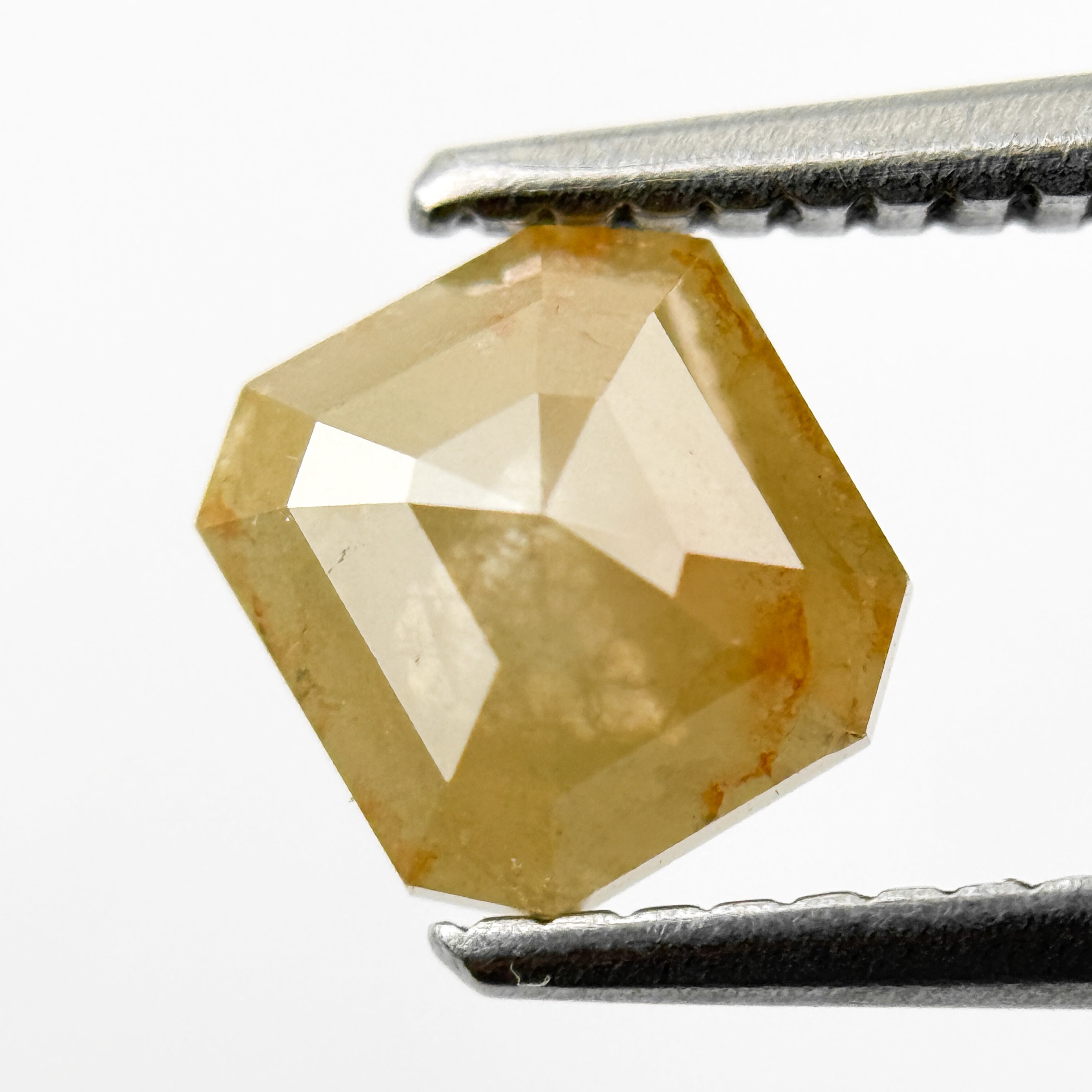 1.33 Ct Emerald Rose Cut Yellow Natural Salt and Pepper Diamond