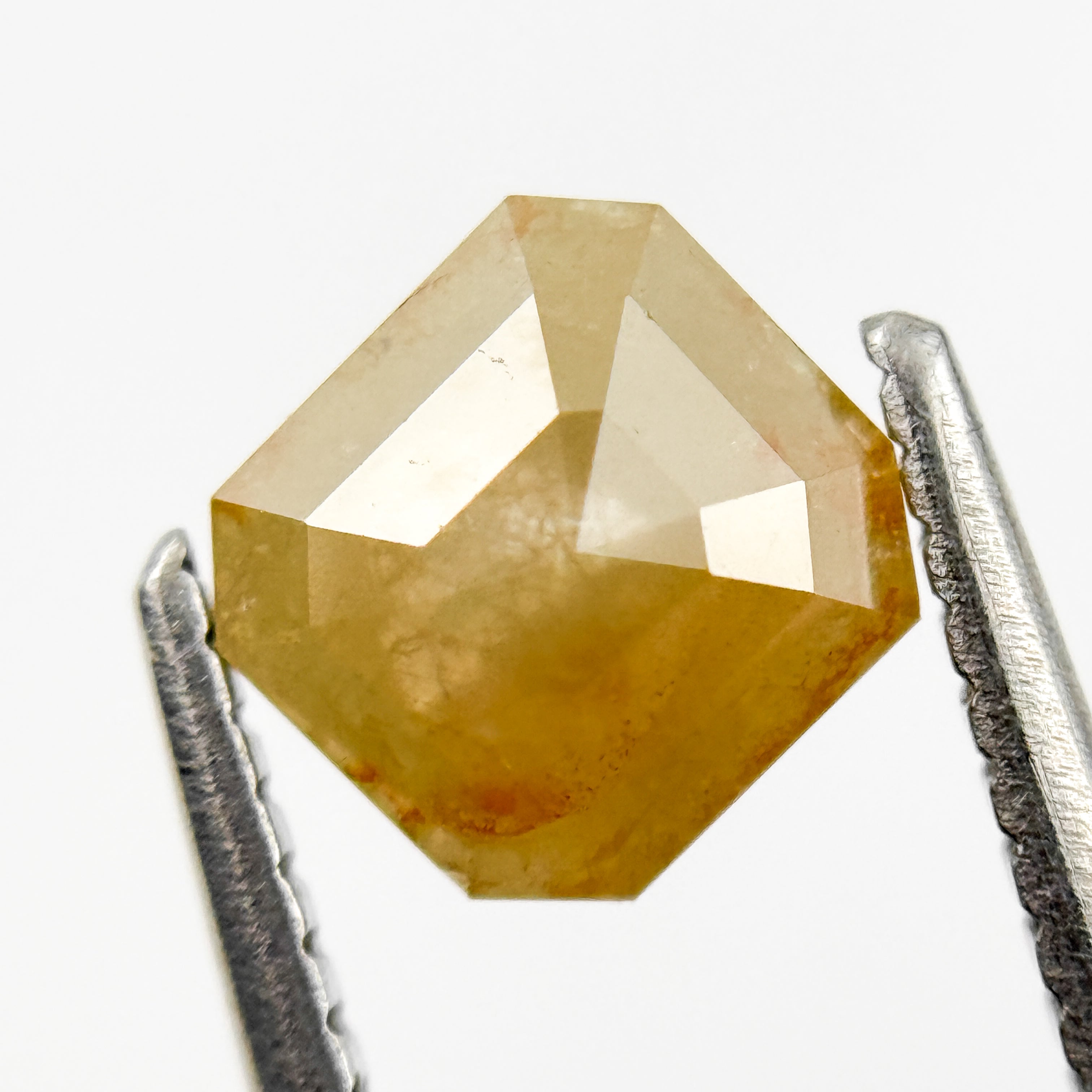 1.33 Ct Emerald Rose Cut Yellow Natural Salt and Pepper Diamond