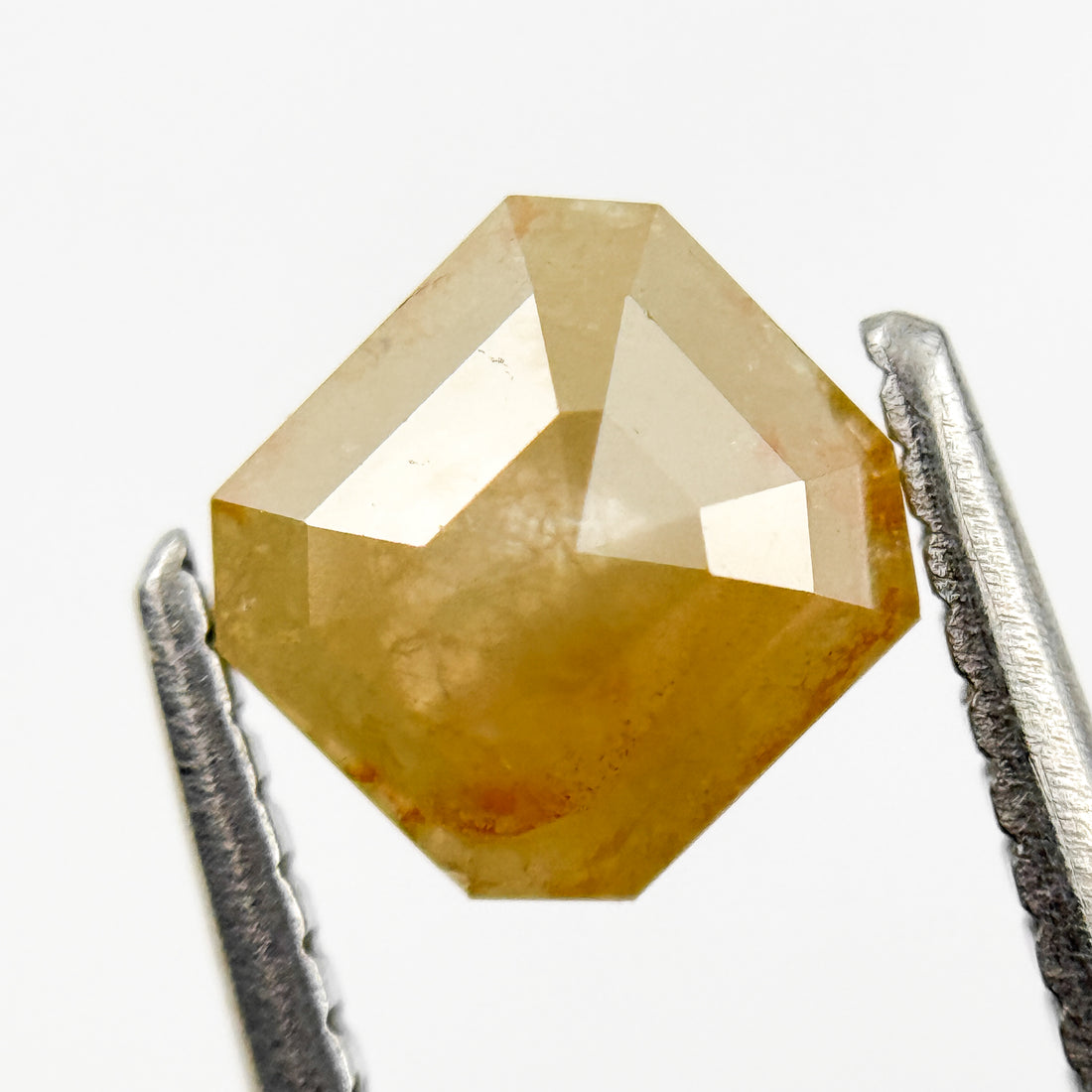 1.33 Ct Emerald Rose Cut Yellow Natural Salt and Pepper Diamond