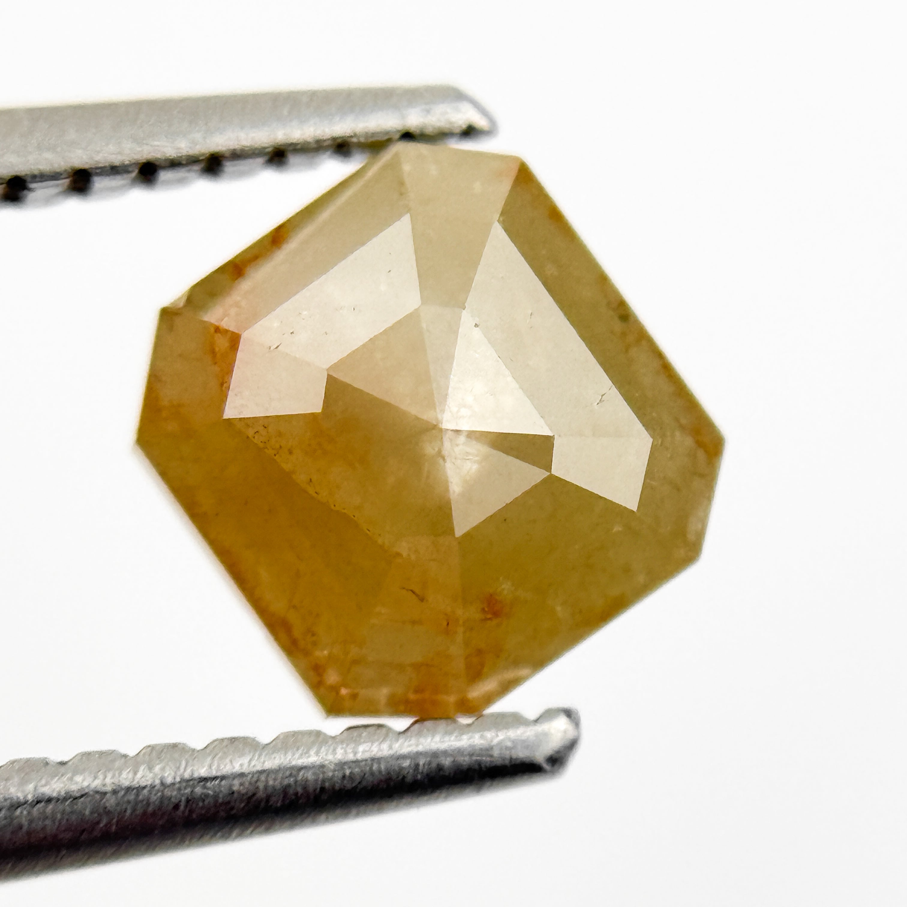 1.33 Ct Emerald Rose Cut Yellow Natural Salt and Pepper Diamond
