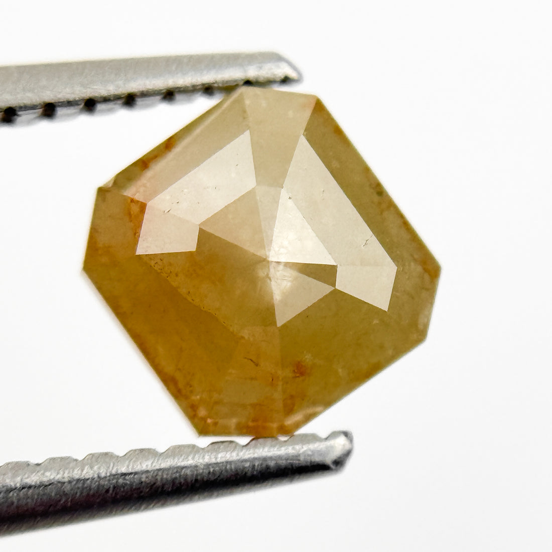 1.33 Ct Emerald Rose Cut Yellow Natural Salt and Pepper Diamond