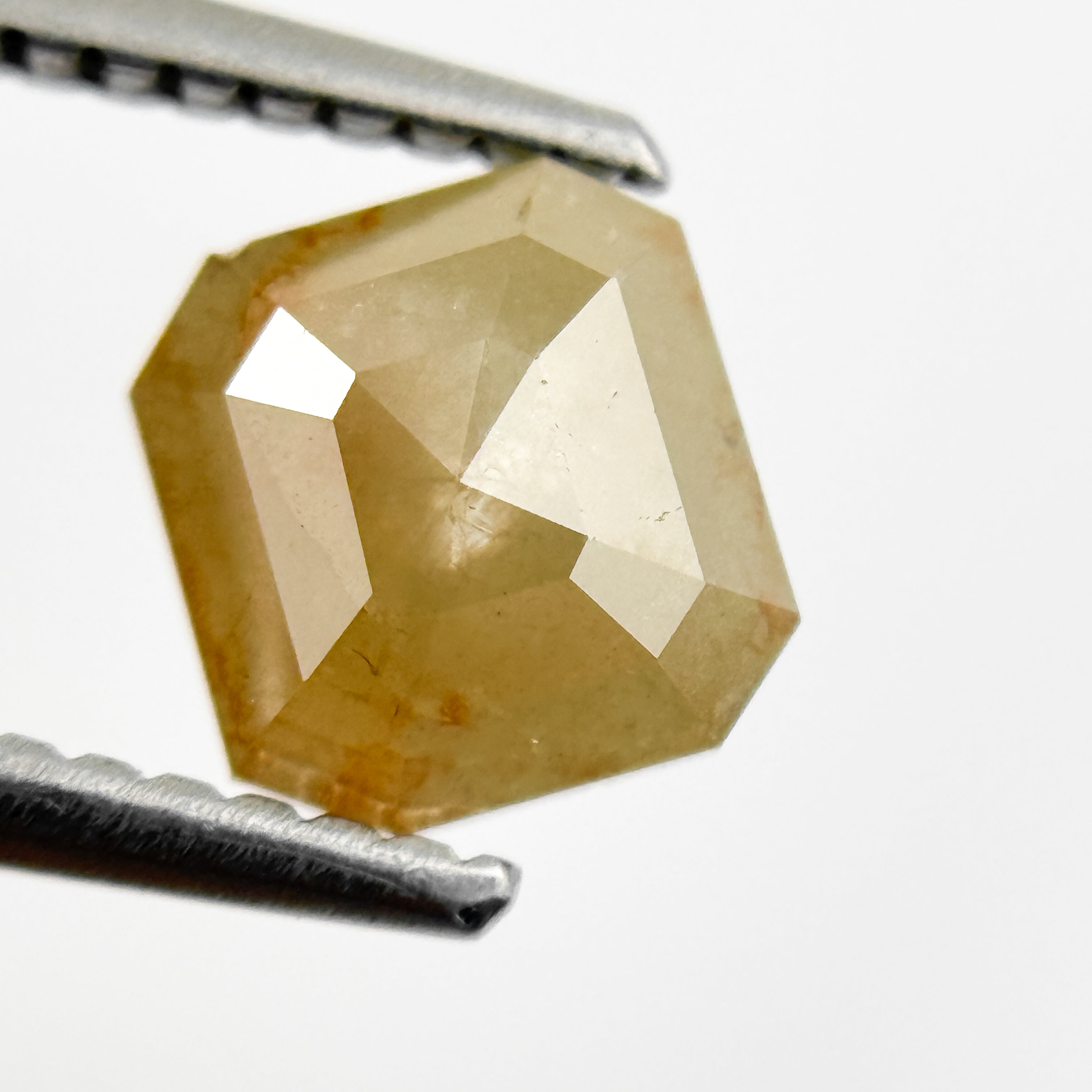 1.33 Ct Emerald Rose Cut Yellow Natural Salt and Pepper Diamond