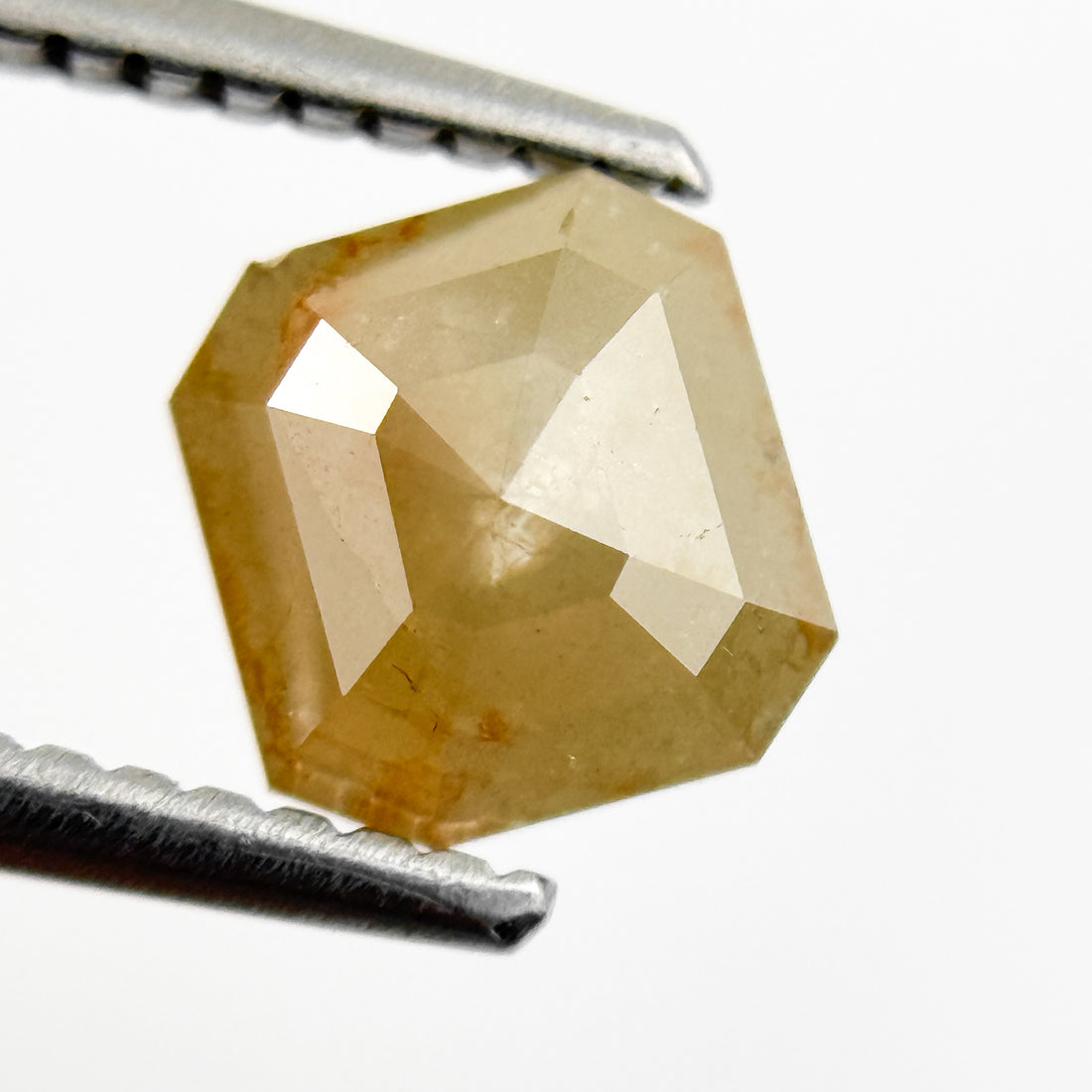 1.33 Ct Emerald Rose Cut Yellow Natural Salt and Pepper Diamond