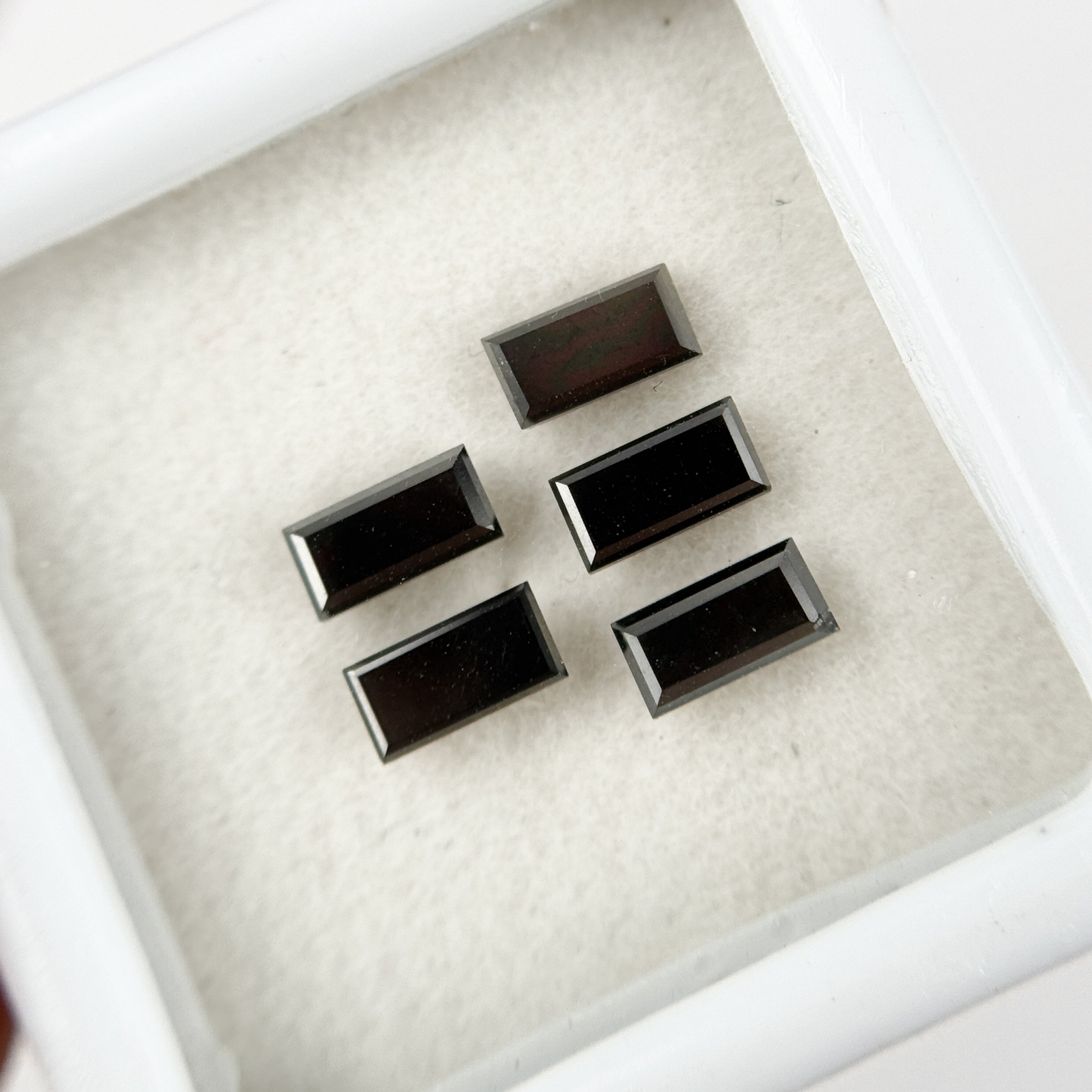 5 MM Ct Baguette Rose Cut Black Natural Fancy Diamond