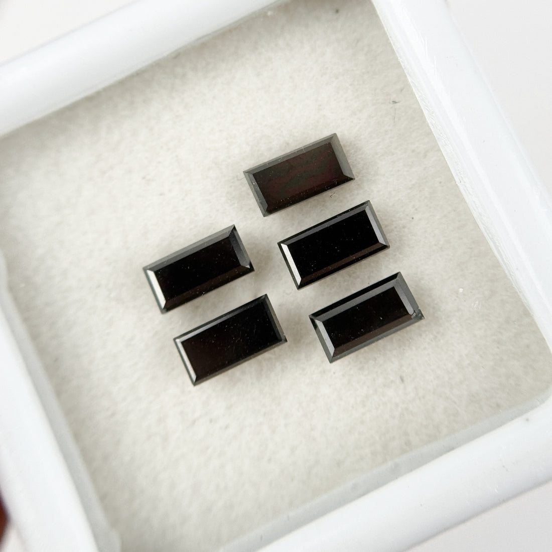 5 MM Ct Baguette Rose Cut Black Natural Fancy Diamond