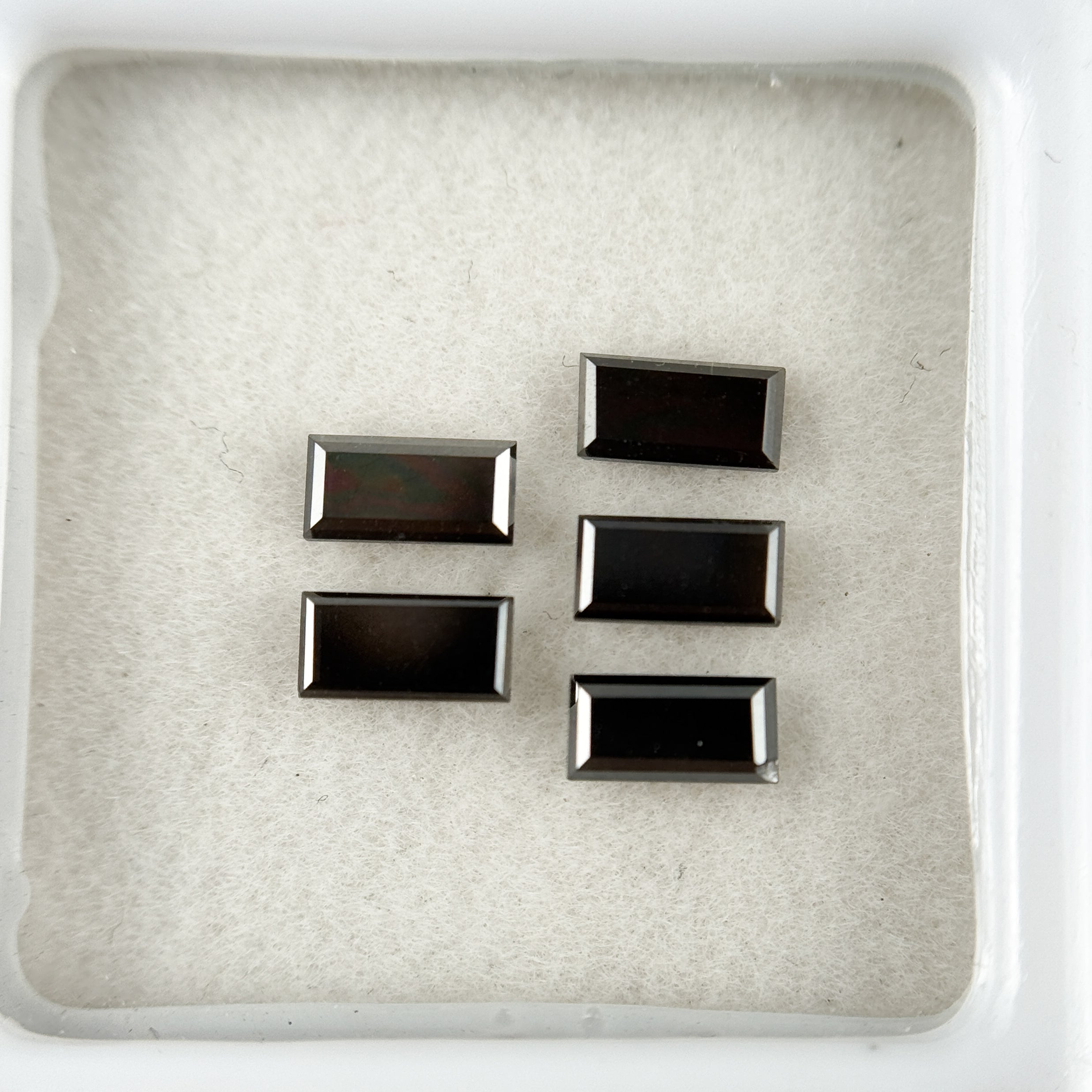 5 MM Ct Baguette Rose Cut Black Natural Fancy Diamond