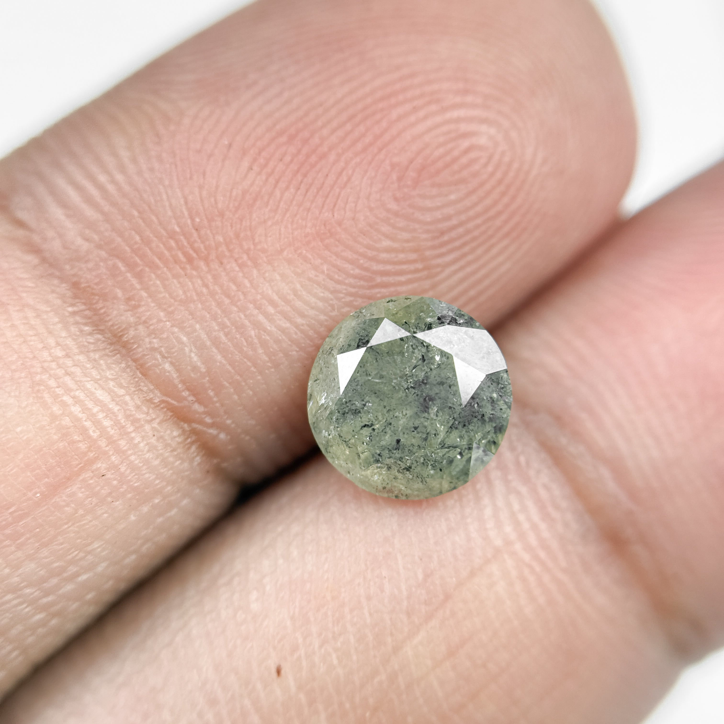 1.81 Ct Round Rose Cut Yellow Natural Salt and Pepper Diamond